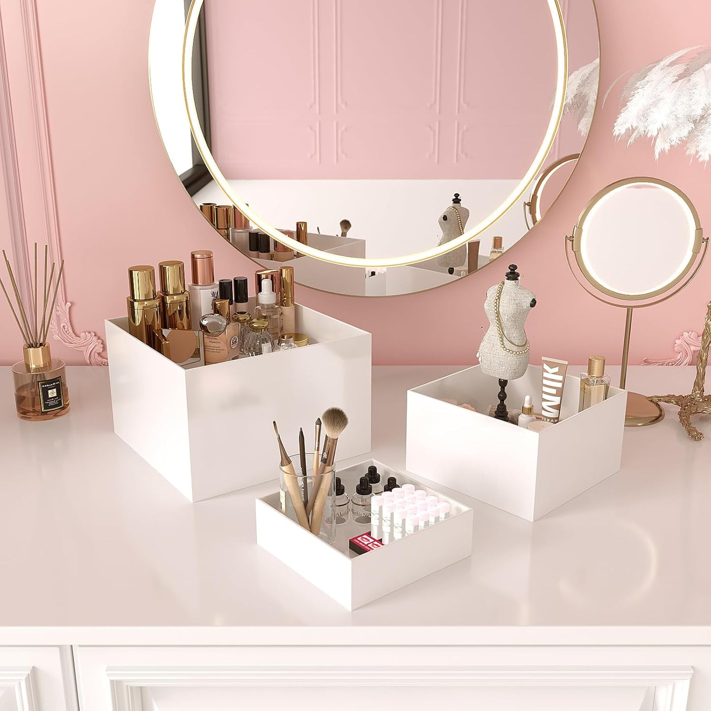 PecMuikee Buffet Risers, Food Risers for Buffet Table, Display Stand Shelf for Catering Dessert Collectibles Jewelry Figures Show, Acrylic Cube Display Nesting Risers with Hollow Bottoms 6PCS