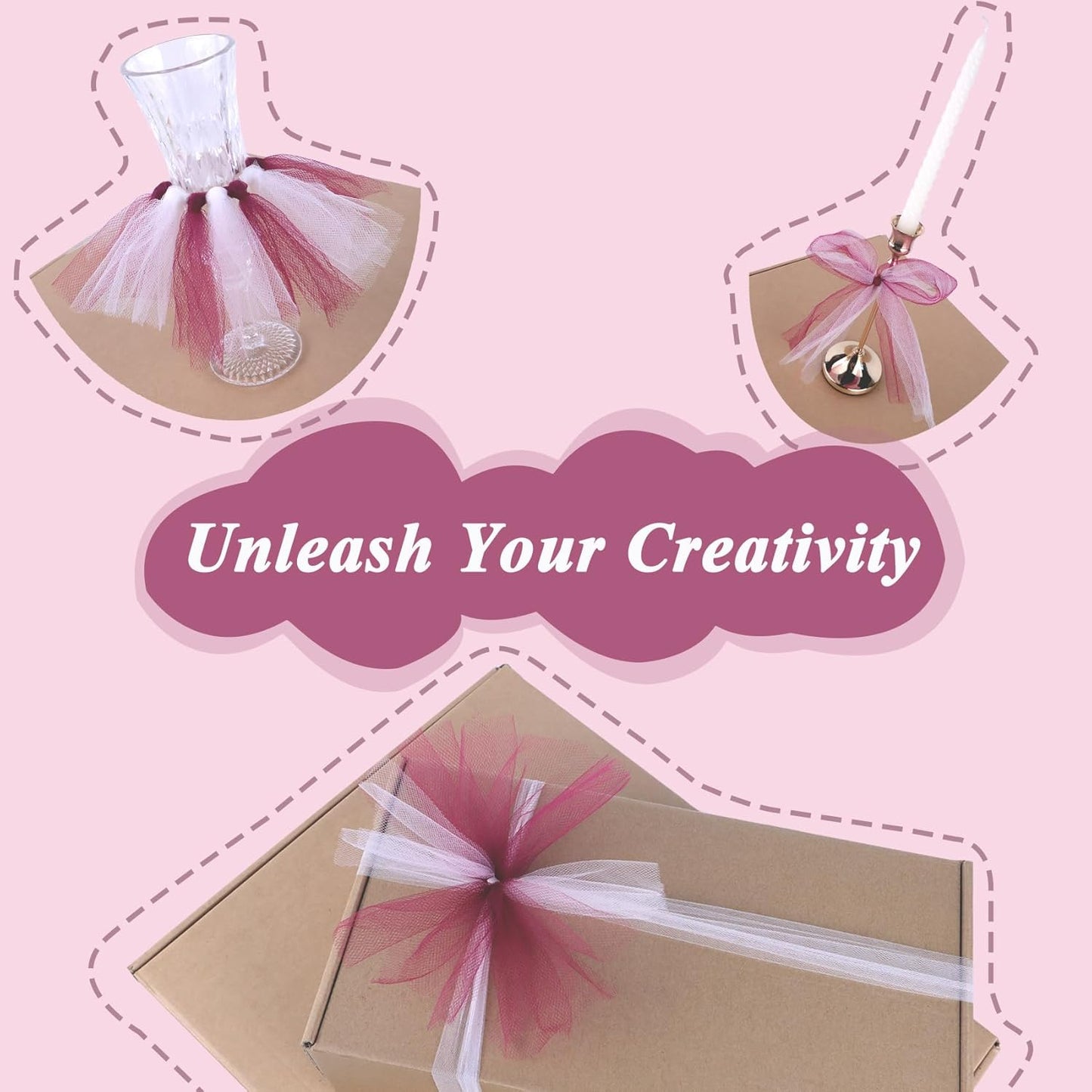 Wine Red Tulle Fabric Roll 6”by 100 Yards (300 ft) Soft Tulle Spool for DIY Crafting Favor Supplies, Tutus, Wedding, Party Decorations, Gift Wrapping