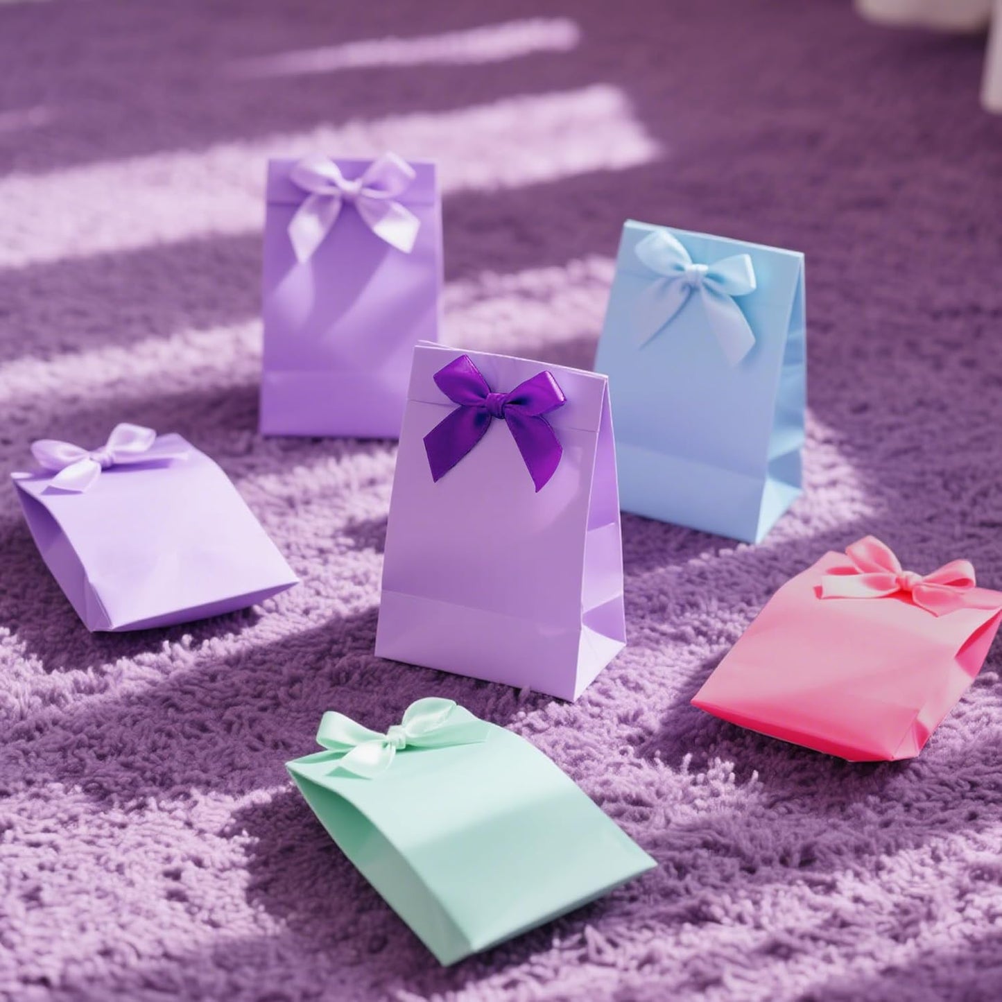 3/8" 6 Colors X 25 Yards Pink Green Blue Satin Ribbon,150 Yards Assorted Colors Satin Ribbons for Flower Bouquet,Ribbons for Gift Wrapping Happy Birthday Party Decorations