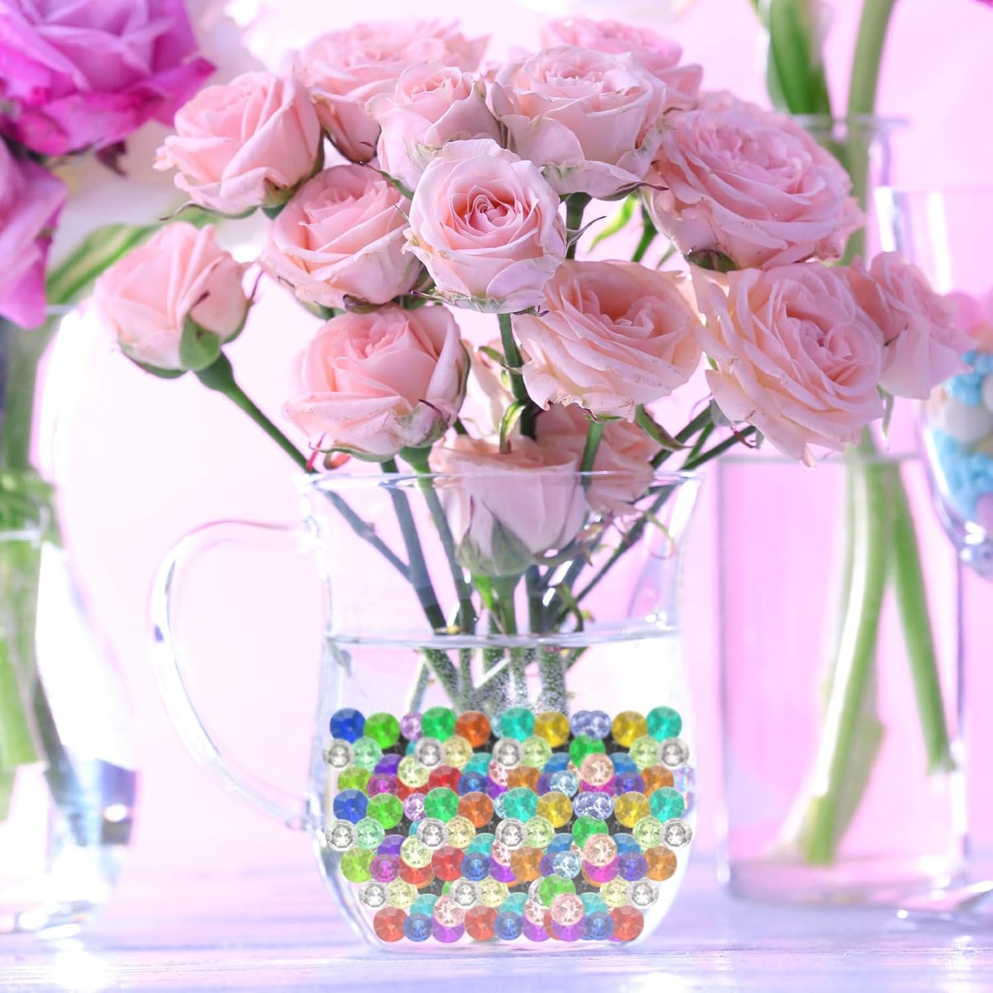 uxcell 10000Pcs Wedding Table Scatter Confetti Fake Crystals Acrylic Diamonds Rhinestones Vase Fillers Gems for Crafts,Table Centerpiece Decor, Bridal Shower Party (Dark Blue, 3mm)