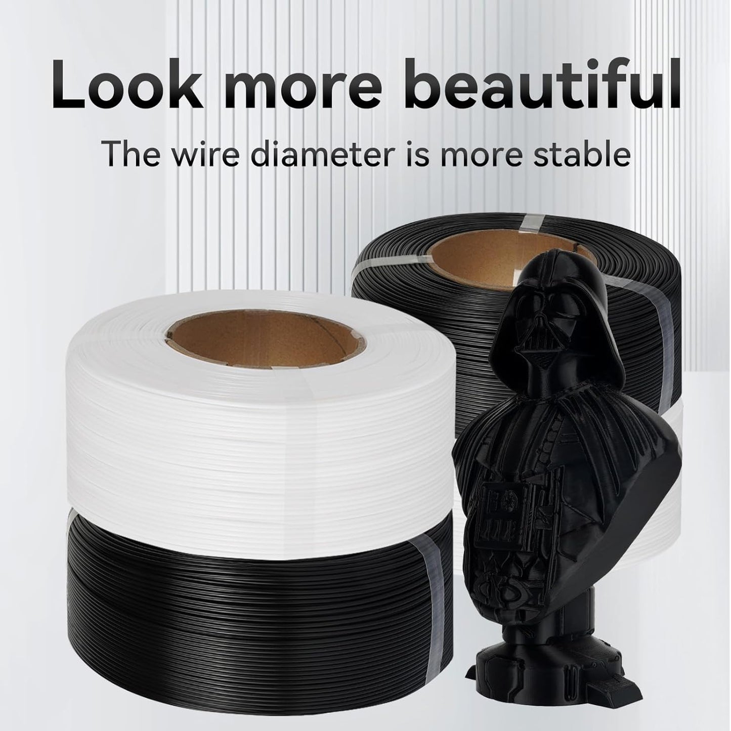 Kingroon PLA Filament 1.75mm Without Tray 3D Printer Filament 1kg PLA Filament Dimensional Accuracy +/- 0.02mm,Fit Most FDM Printer,Grey