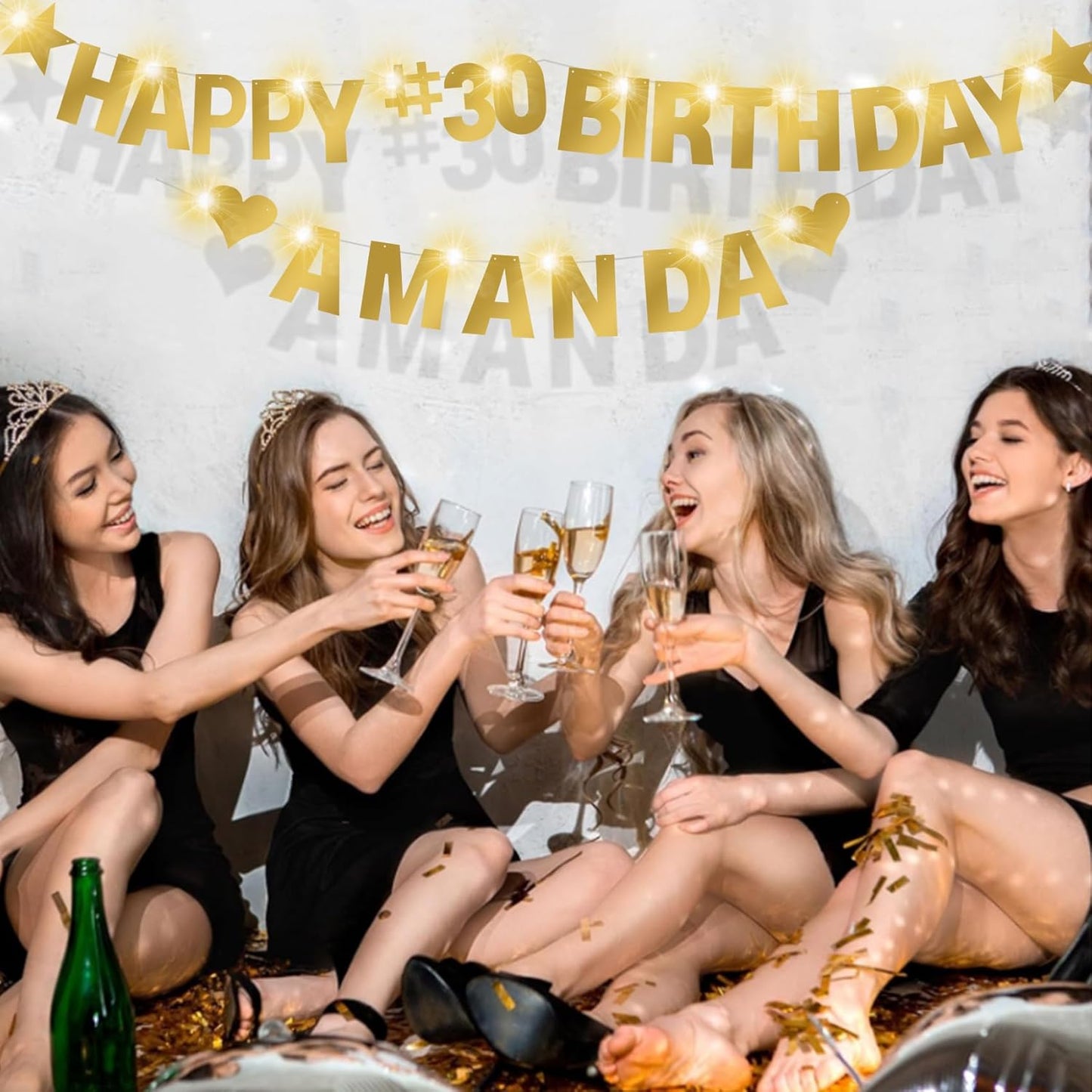 167Pcs DIY Glitter Customizable Banner Kit Custom Banner Happy Birthday Letter Banners Personalized Banners Decor for Christmas Baby Shower Birthday Party Decorations Supplies(Shiny Gold)