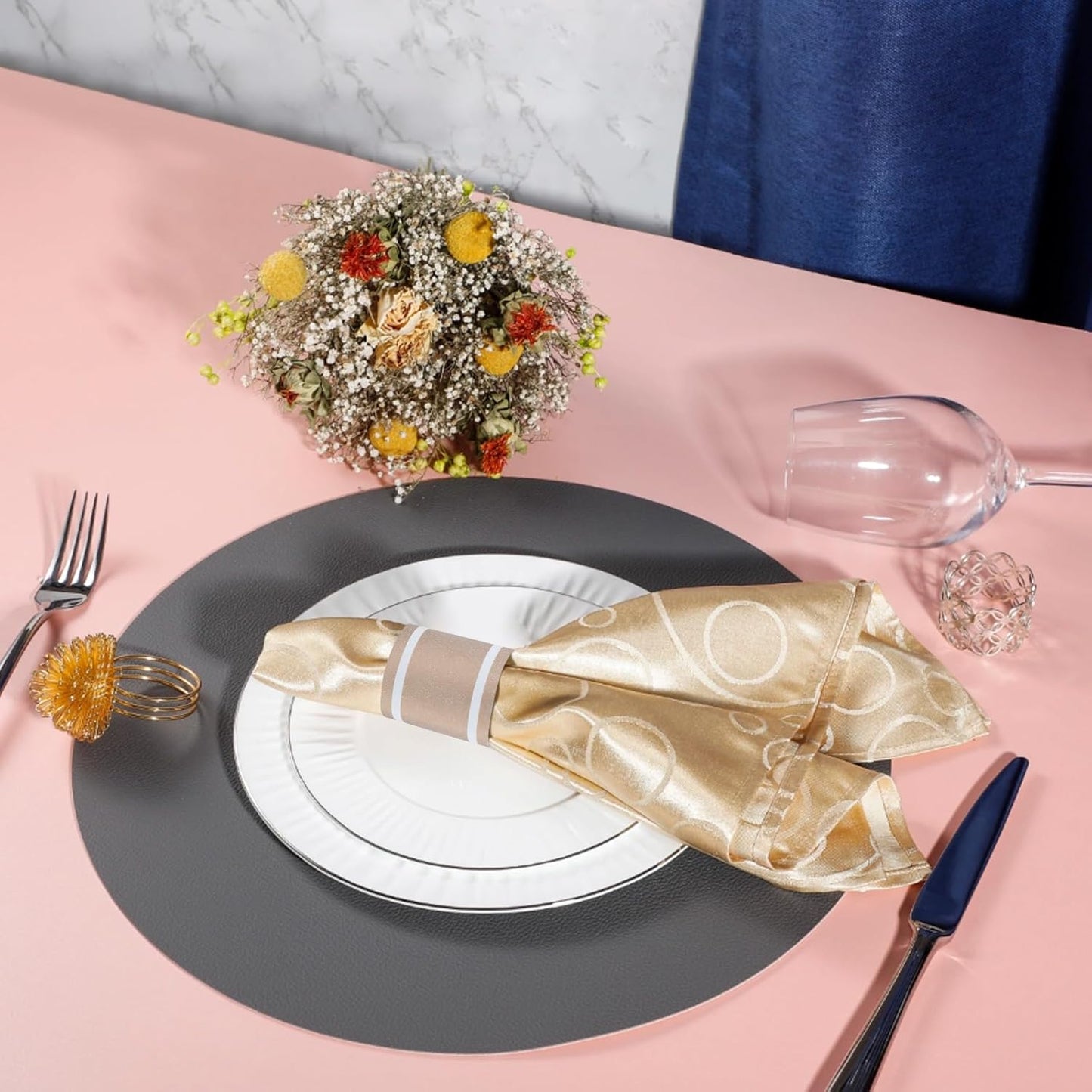 Germiwipe Paper Napkin Band, 200PCS (Matte Champagne Gold) Napkin Ring Self-Adhesive, Silverware Wraps Bands,Table Setup Wedding Event Party Supply (Matte Rose Gold /200pcs)