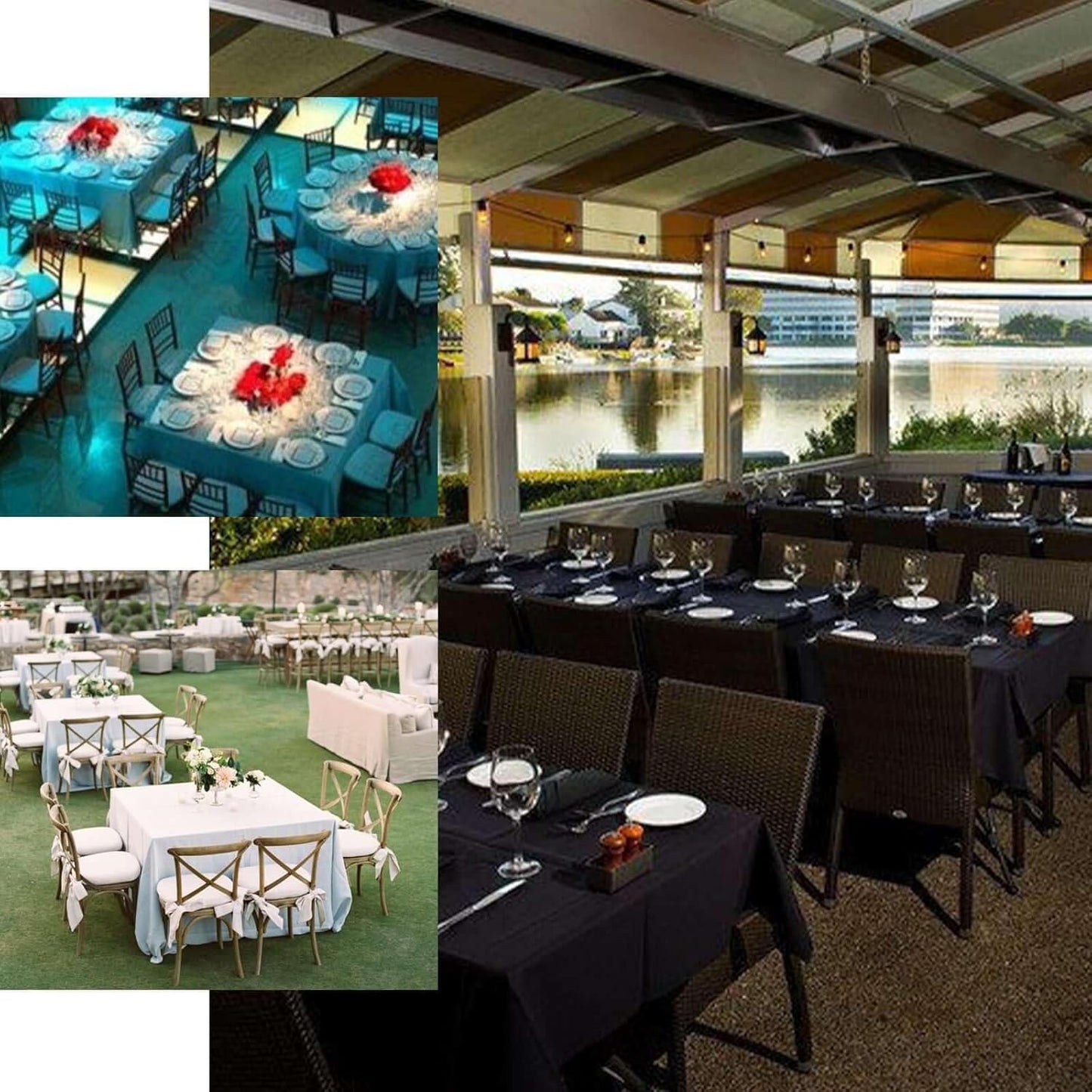 Efavormart 90" Black Wholesale Linens Polyester Square Linen Tablecloth for Kitchen Dining Catering Wedding Birthday Party Events