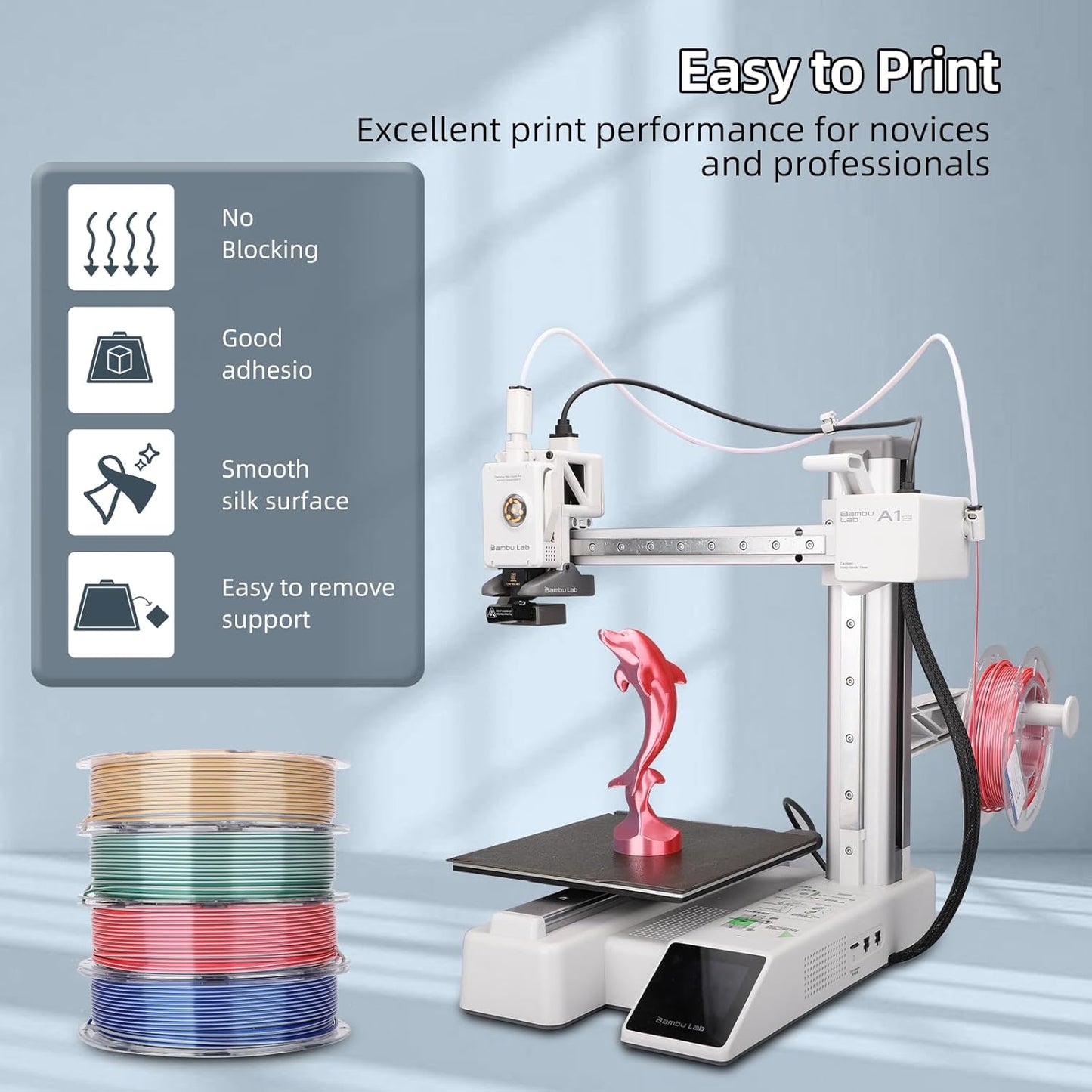 3D Printer Filament Bundle, Silk PLA Filament 1.75mm, Dual Color Filament 200gX 4 Spools Silk Filament Bundle Multicolor