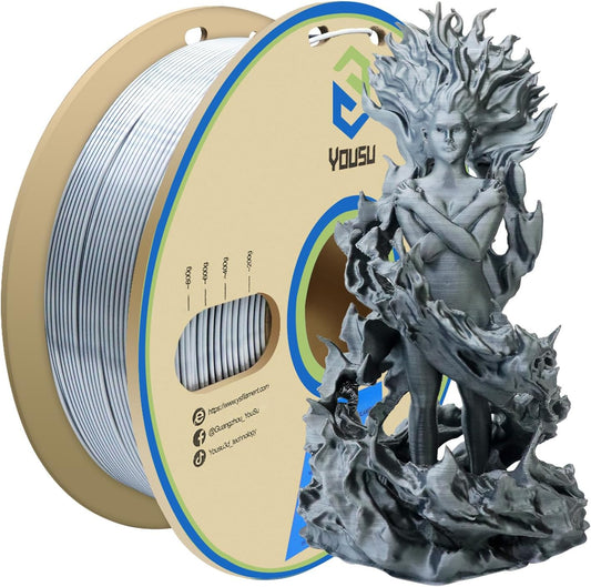 YOUSU Black White PLA Filament Coextrusion, PLA Filament Multicolor, 3D Printer Filament 1kg, Color Change Filament.