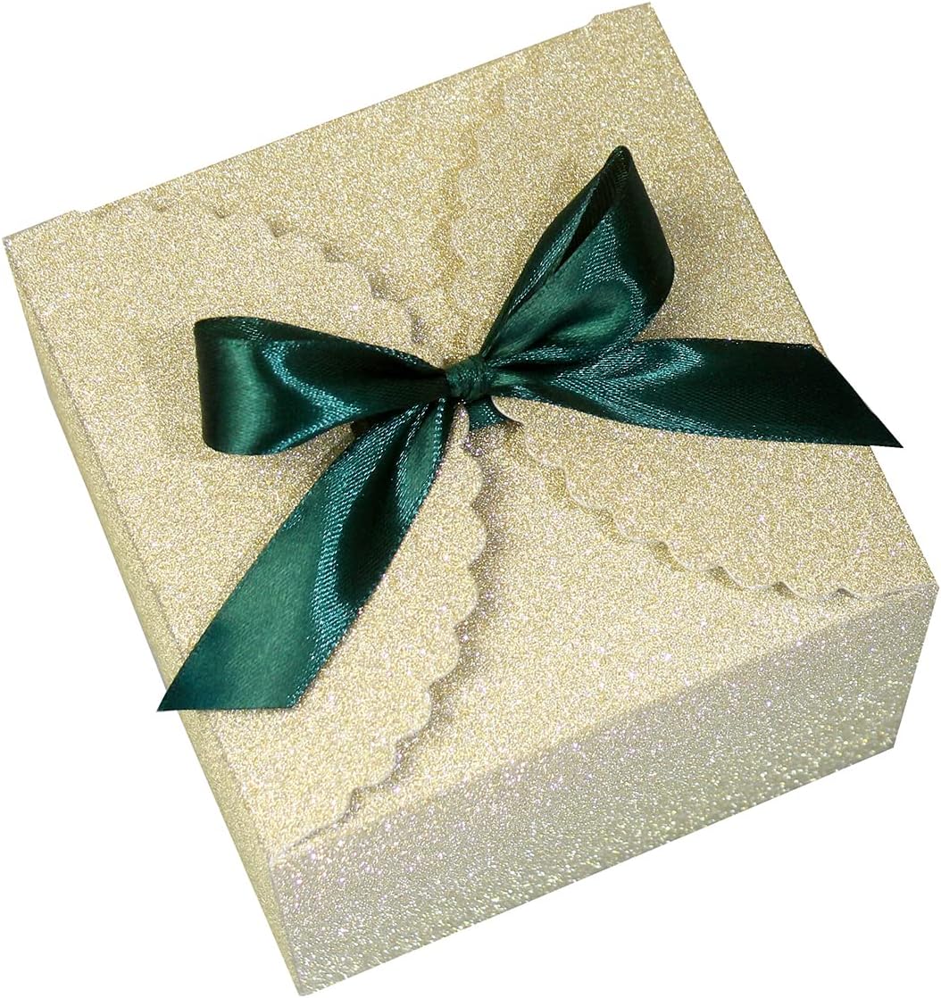 WEWILUCK Small Gift Boxes for Presents, Gold Glitter Christmas Gift Boxes Bulk for Women, Man, Empty Square Gift Box for Gifts Widely Used in Various Occasions(4.75” x 4.75” x 3.53”)