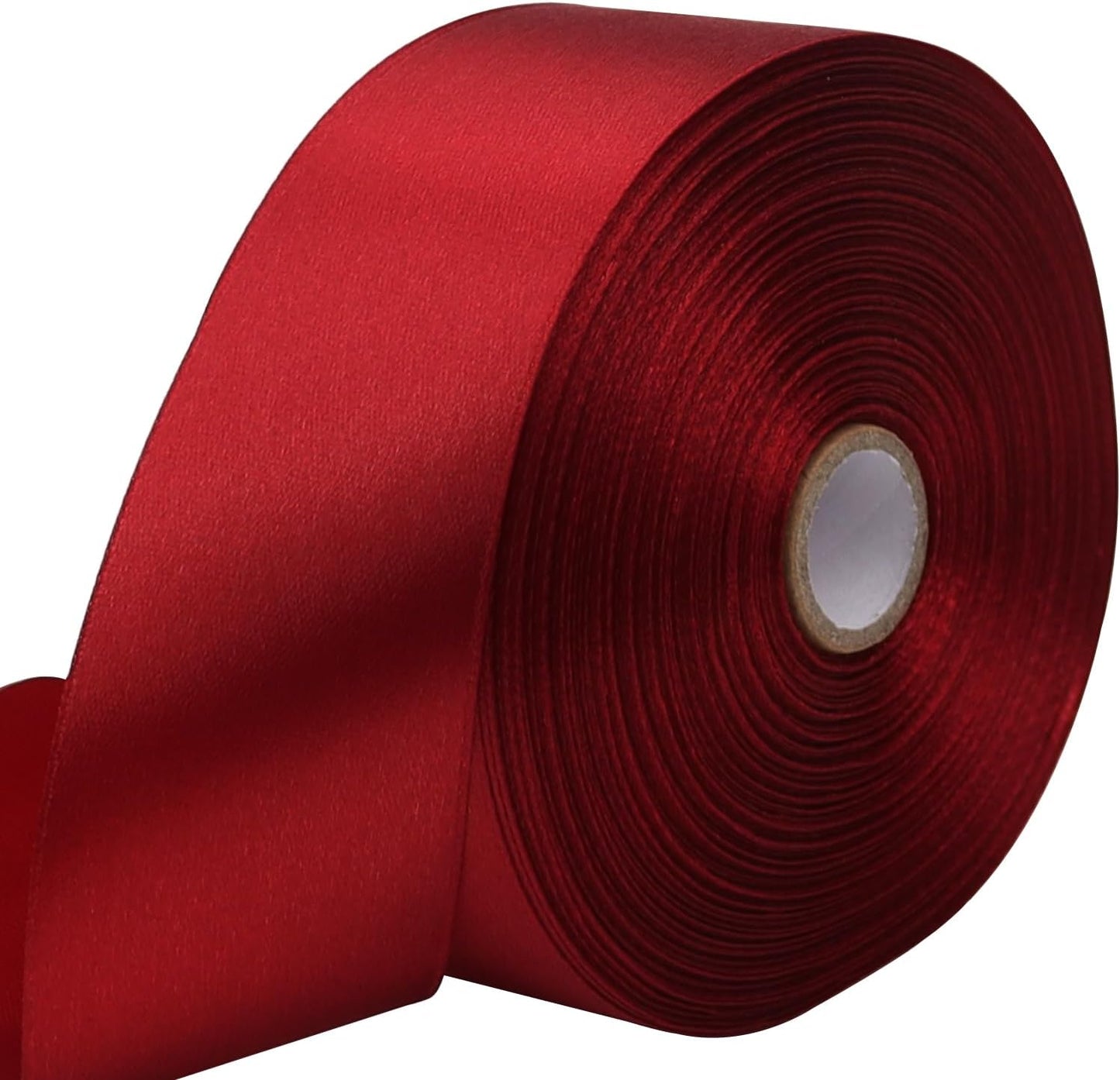 Deep red Solid Satin Ribbon 1-1/2 Inch 50 Yards Solid Polyester Fabric Ribbon for Gift Wrapping Wedding Christmas Baby Shower Birthday Party Decoration Handmade Immortal Flower Craft
