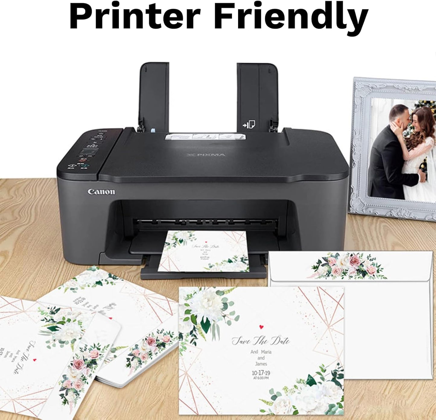 A7 White Self Seal Envelopes 100 Pack, Goefun Printable Envelopes for 5x7 Cards, Invitations, Weddings, Graduation, Photos, Baby Shower| 5.25 x 7.25 inches,120GSM