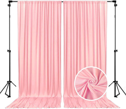 10 x 7 Feet Peachy Backdrop Curtain for Partie, Background Curtains for Photoshoot, Birthday, Wedding, Halloween, Thanksgiving, Christmas, New Year Party Decorations 5Ft x 7Ft, 2 Panels