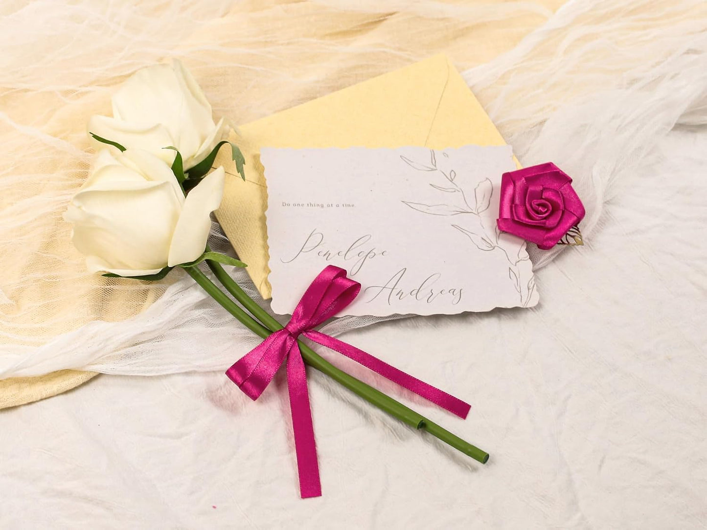 Rose Red Satin Ribbon 3/8 inch X Continuous 50 Yards, Single Face Polyester Ribbon Perfect for Gift Wrapping, Flower Bouquet, Wedding Decor, Crafts, Bow Making, Sewing and More