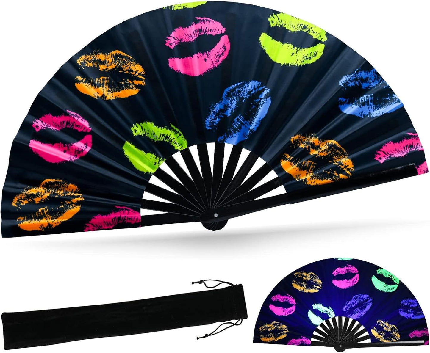 SYNTECSO Hand Fans for Women Foldable, Boots on The Ground Fan, Rave Fan for Drag Queen, Women and Men，Fans for Line Dancing, Parties, Music Festivals, EDM and Decoration