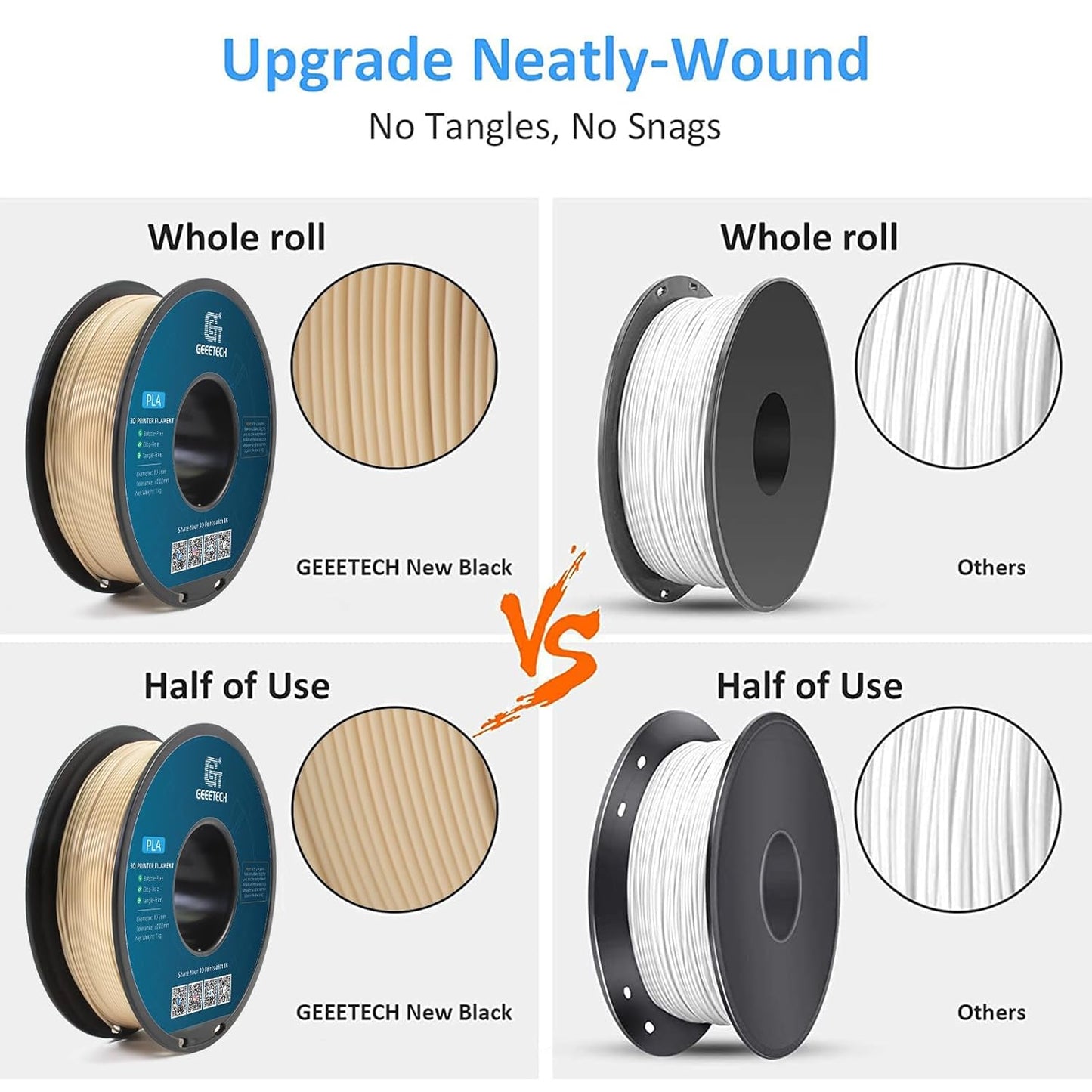 Geeetech PLA Filament 1.75mm Bone White 3D Printer Filament 1kg(2.2lbs), Neatly Wound Bone PLA Filament, Dimensional Accuracy +/- 0.02 mm, Fit Most FDM 3D Printers