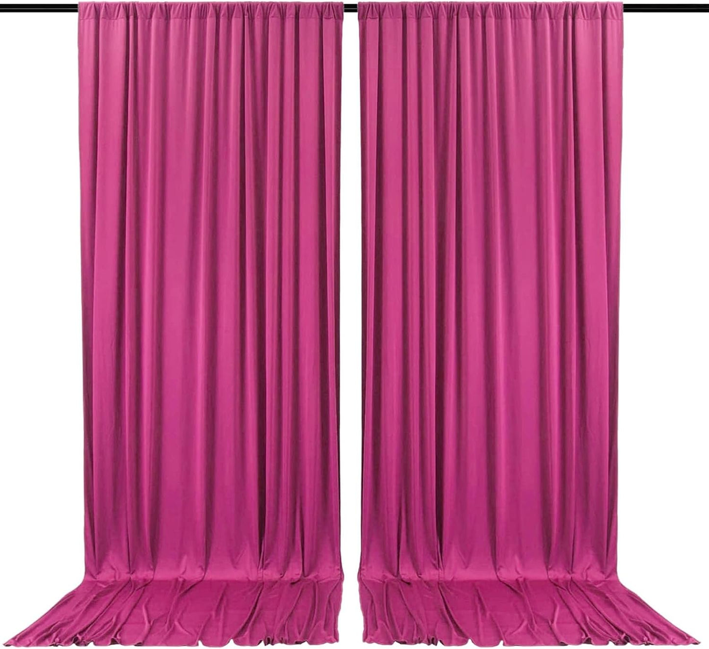 2 Panels Fuchsia Backdrop Curtain, 10 x 7 Feet Background Curtains for Parties, Weddings, Baby Showers, Bachelorette Halloween, Christmas Birthday Party Photoshoot Backdrop Curtains Decorations