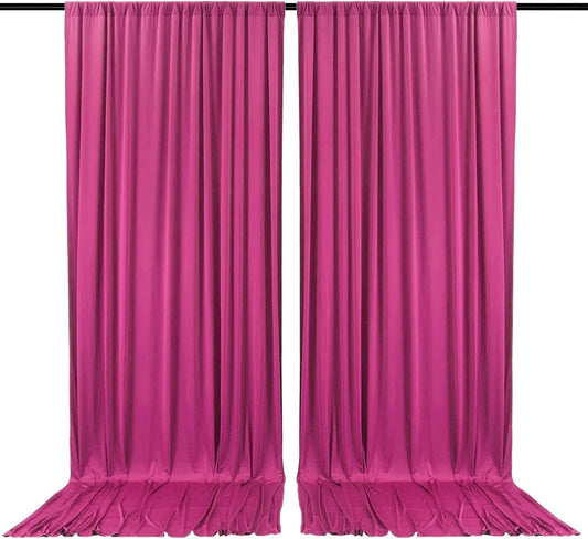 2 Panels Fuchsia Backdrop Curtain, 10 x 7 Feet Background Curtains for Parties, Weddings, Baby Showers, Bachelorette Halloween, Christmas Birthday Party Photoshoot Backdrop Curtains Decorations