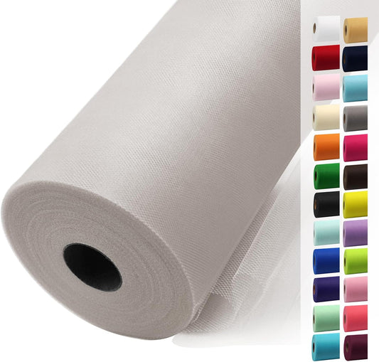 Glacier Gray Tulle Fabric Rolls 54 Inch by 40 Yards Tulle Bolt Spool for Wedding Decorations DIY Tutu Baby Shower Table Skirt Ceiling Decor Birthday Party Craft Supplies