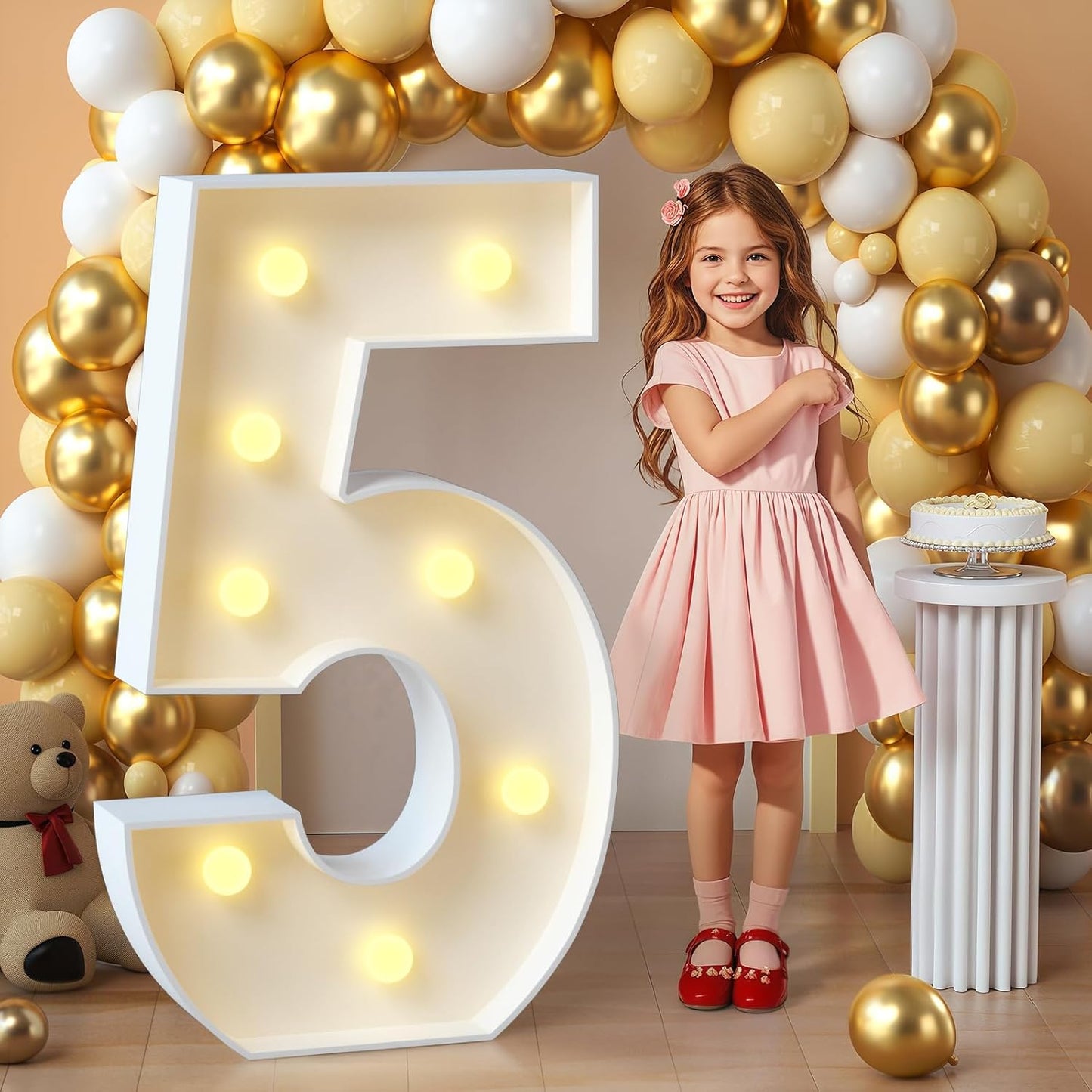 imprsv Marquee Light Up Numbers, Mosaic 3FT Marquee Numbers for 15th 50th Birthday Decorations Anniversary Party Decor, Large 5 for Party Decorations (Need to Assemble)