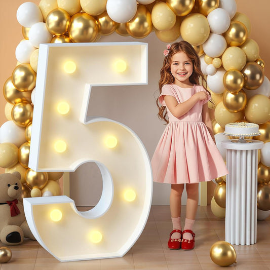 imprsv Marquee Light Up Numbers, Mosaic 3FT Marquee Numbers for 15th 50th Birthday Decorations Anniversary Party Decor, Large 5 for Party Decorations (Need to Assemble)