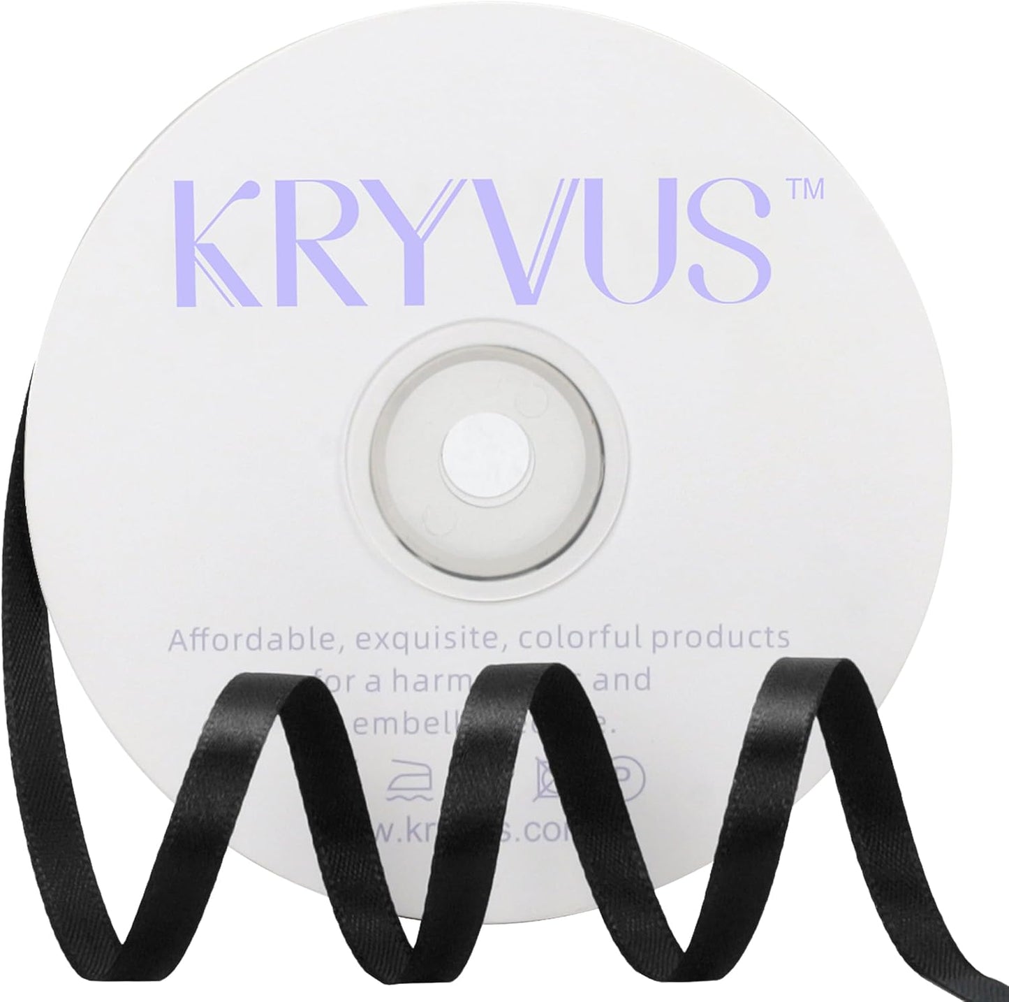 Black Satin Ribbon 1/4 inch X Continuous 50 Yards, Single Face Polyester Ribbon Perfect for Gift Wrapping, Flower Bouquet, Wedding Decor, Crafts, Bow Making, Sewing and More