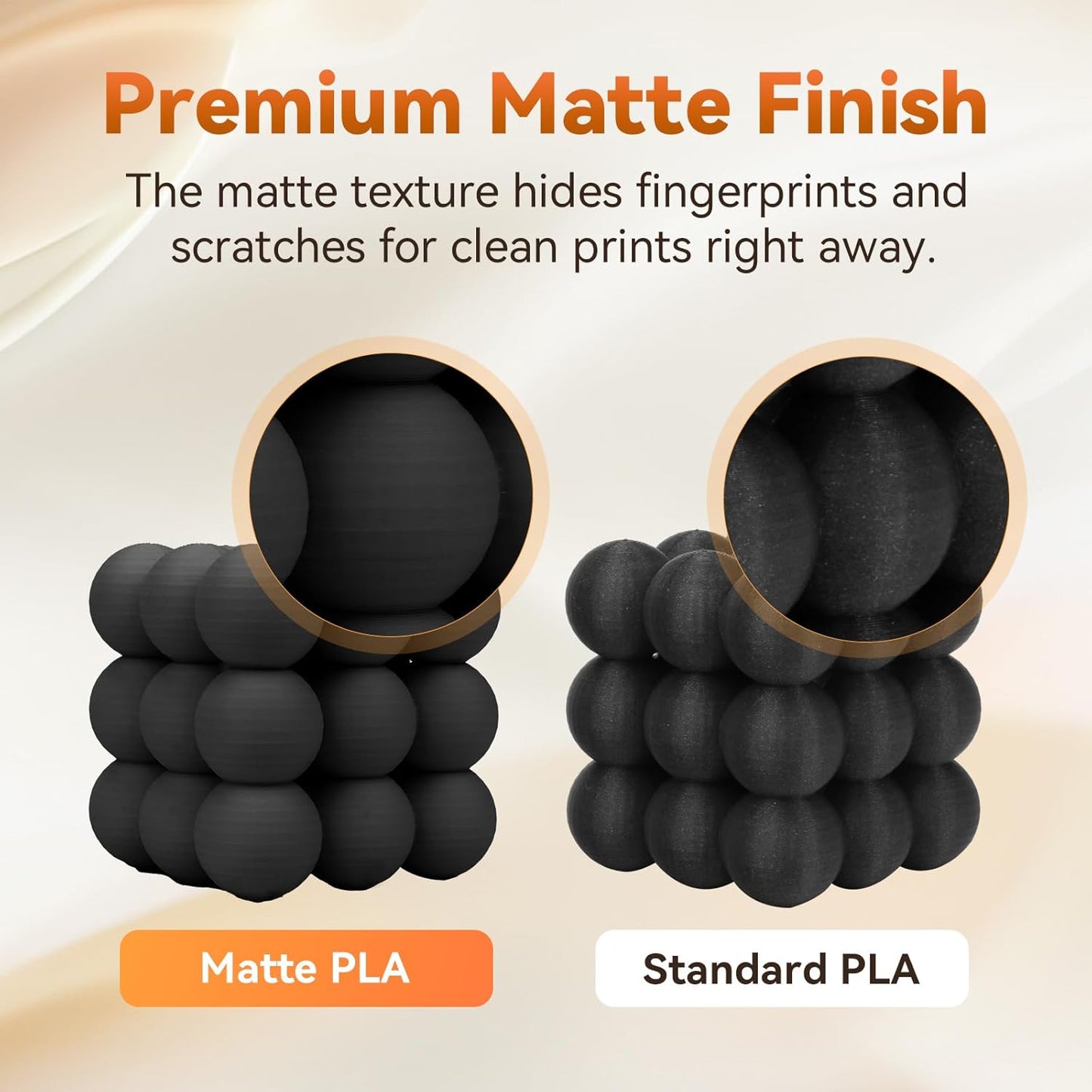 FLASHFORGE PLA Filament 1.75mm +/- 0.02mm, Matte Black 3D Printer Filament 1kg (2.2lbs) Spool, Excellent Printing Performance, Easy to Use for Most FDM 3D Printers