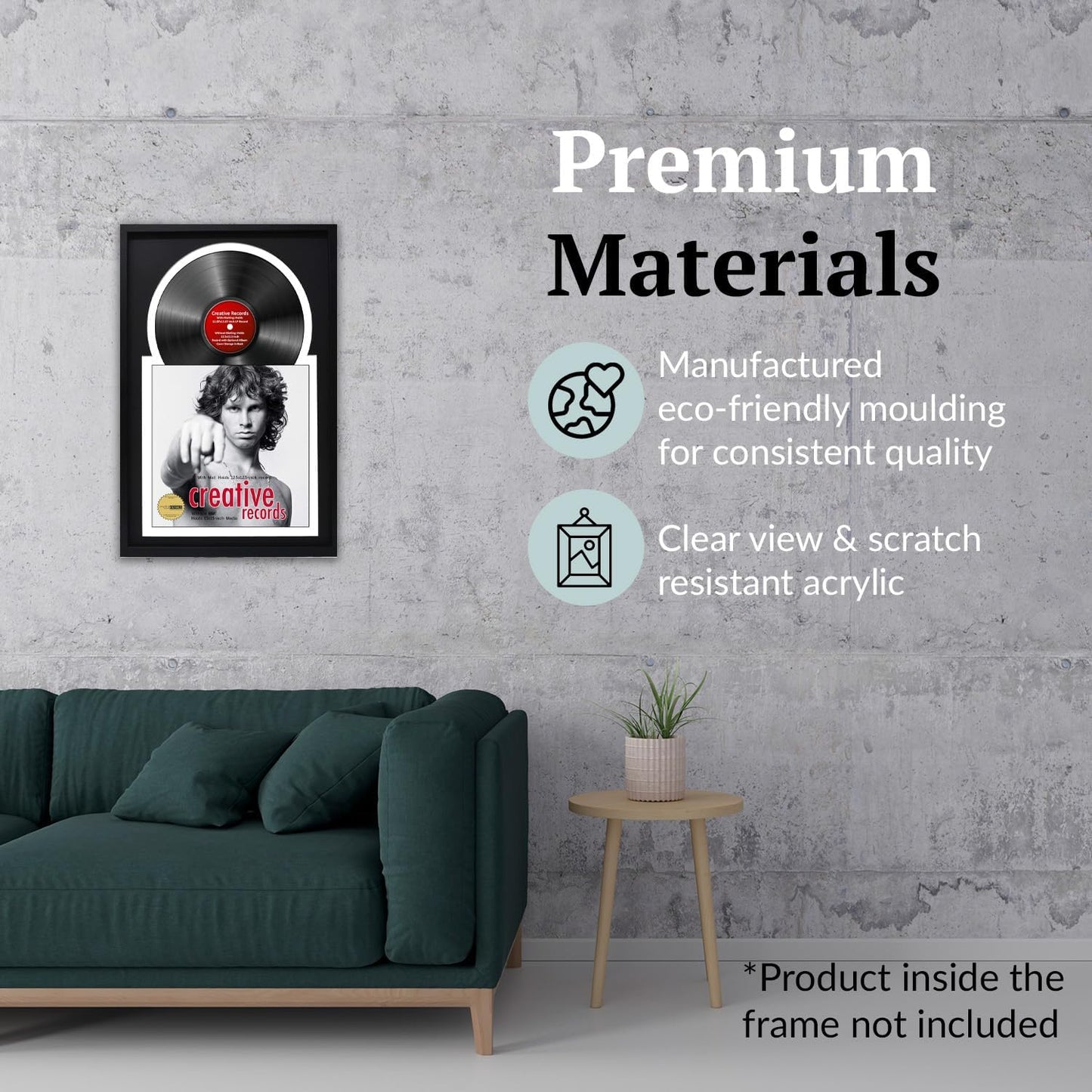 Creative Picture Frames 16" x 24" Jukebox Vinyl Frame Display with Double Black-White Matting, LP Record Album Frame for Wall Decor, Black/White, 1 Count