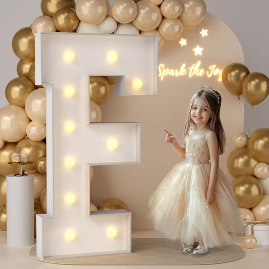 JoyMuse 4FT Marquee Light Up Letters, Large Marquee Letters 4 Feet Tall for Marry Me Proposal Decorations, Letter F