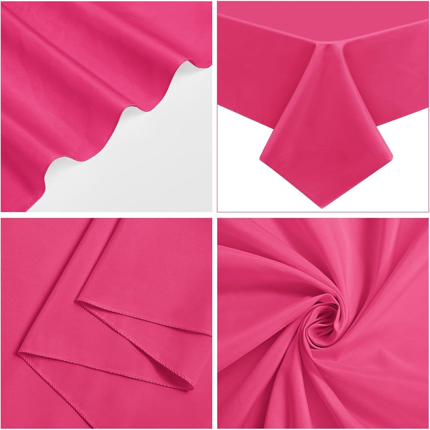 10 Pack Hot Pink Tablecloths for 6 Foot Rectangle Tables 60 x 102 Inch - 6ft Rectangular Bulk Polyester Fabric Table Clothes for Wedding Buffet Party Banquet Reception Restaurant and Camping