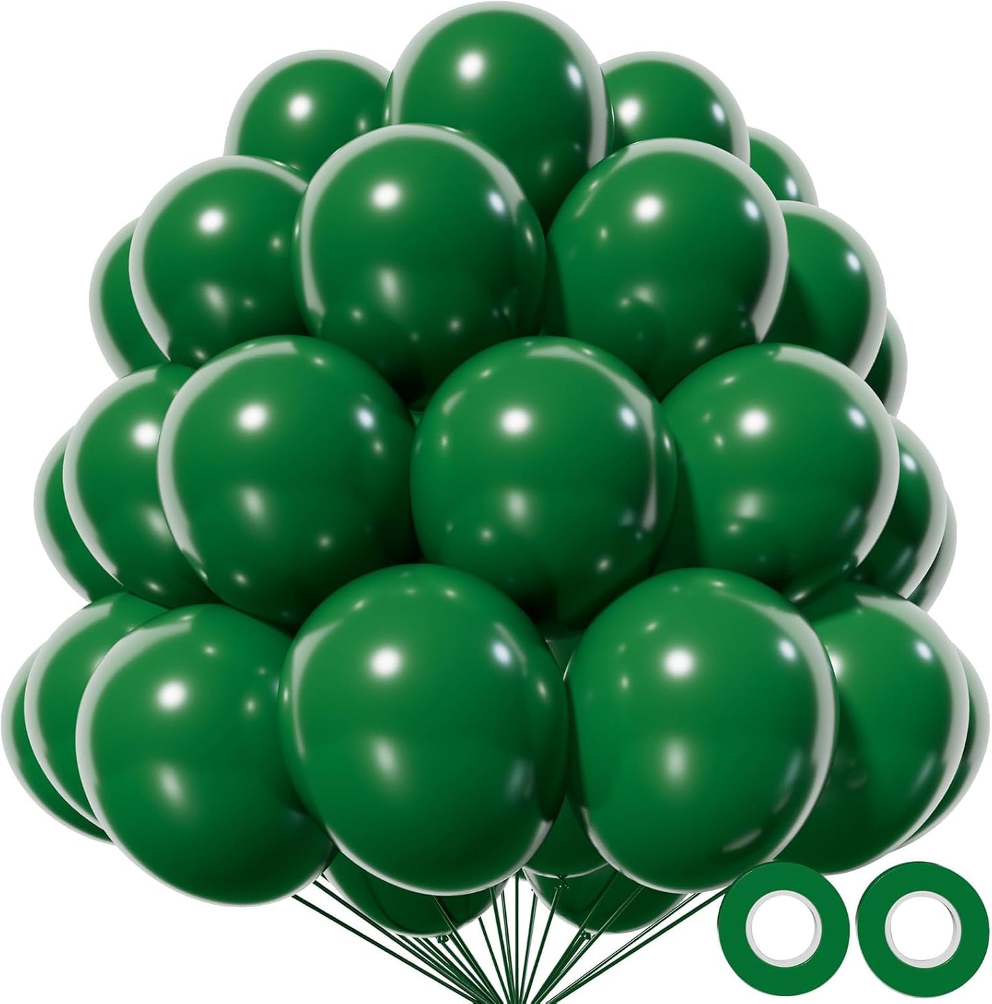 KAWKALSH Dark Green Balloon 12 Inch, 110pcs Latex Party Balloons Helium Bright Color for Birthday Baby Shower Wedding Party Supplies Arch Garland Decoration