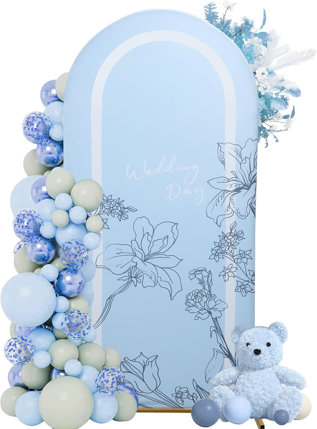 Wedding Arch Cover 6.6FT Spandex Arch Backdrop Cover Stretchy Backdrop for Wedding Birthday Party Decoration Baby Shower