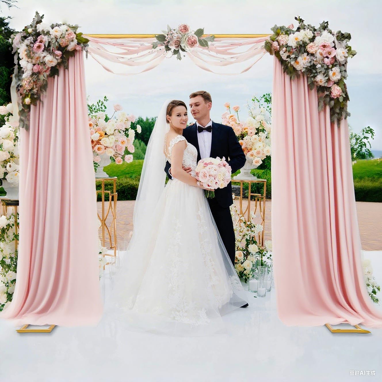 Wedding Arch Backdrop Stand Square 6.5FT Heavy Duty Metal Frame, Balloon Arch Stand Adjustable Photo Booth Decor for Baby Showers, Halloween Parties, Birthdays, Anniversaries