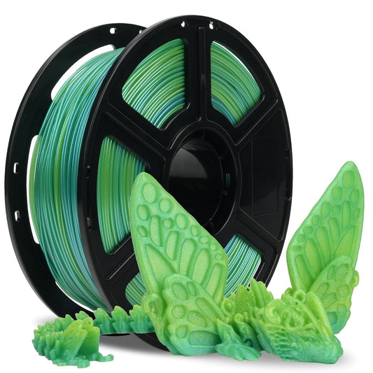 FLASHFORGE Rapid PLA Filament 1.75mm +/- 0.02mm Yellow to Green Gradient, Max 500mm/s High Speed Printing, 3D Printer Filament 1kg(2.2lbs), Changing Colors with Light