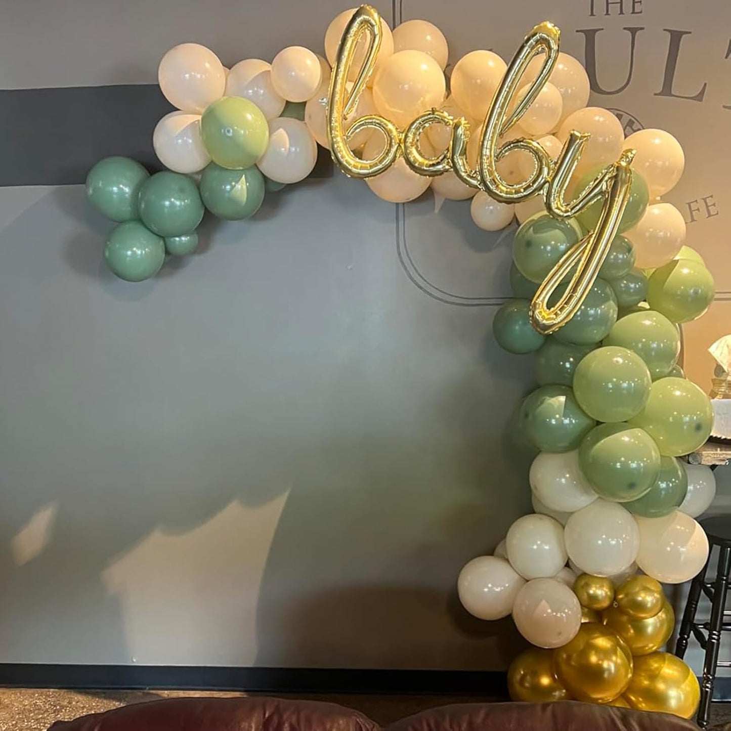 Balloons Green Gold, 60 Packs 12 Inch Retro Sage Green Gold Metallic Balloon, Olive Green White Latex Balloons for Wedding, Birthday, Baby Shower, Safari Jungle Party, Anniversary Decorations