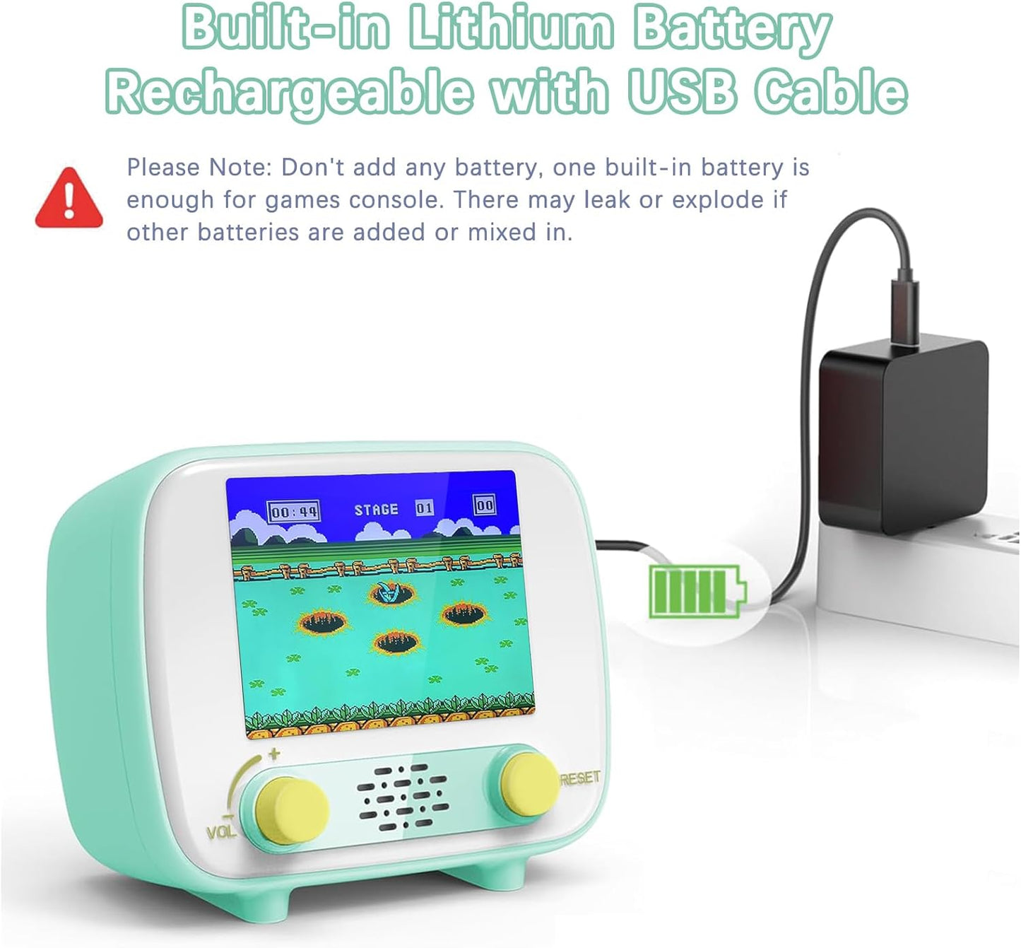 Handheld Game Console, Retro Mini Arcade Machine, 2.8 Inches, (One Player Game 216 Classic Games, Two Player Game 84 Classic Games), Supports for Handheld Controller & AV Output Connection TV