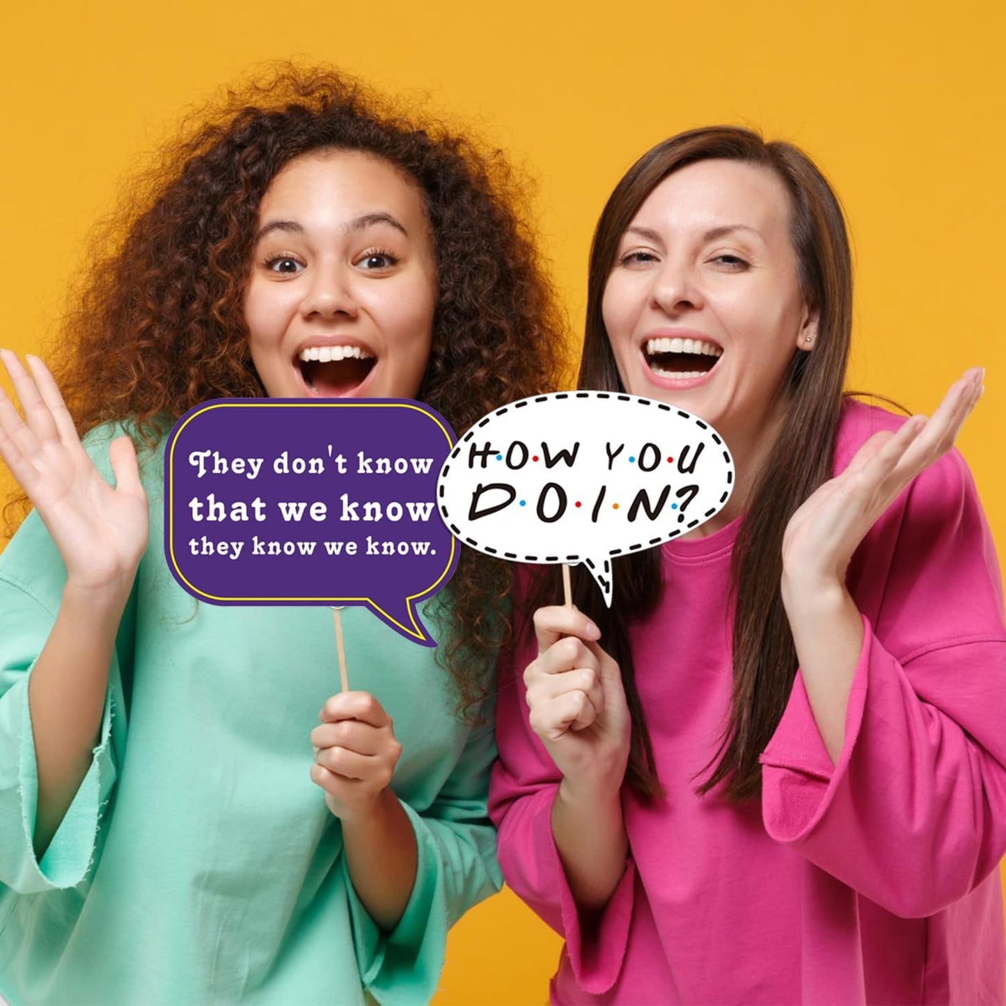 35pcs Friends Themed Party Photo Booth Props, Friends Selfie Frame with Friends TV Show Party Photo Props, Friends Themed Birthday Bachelorette Party Decorations Friends Party Supplies