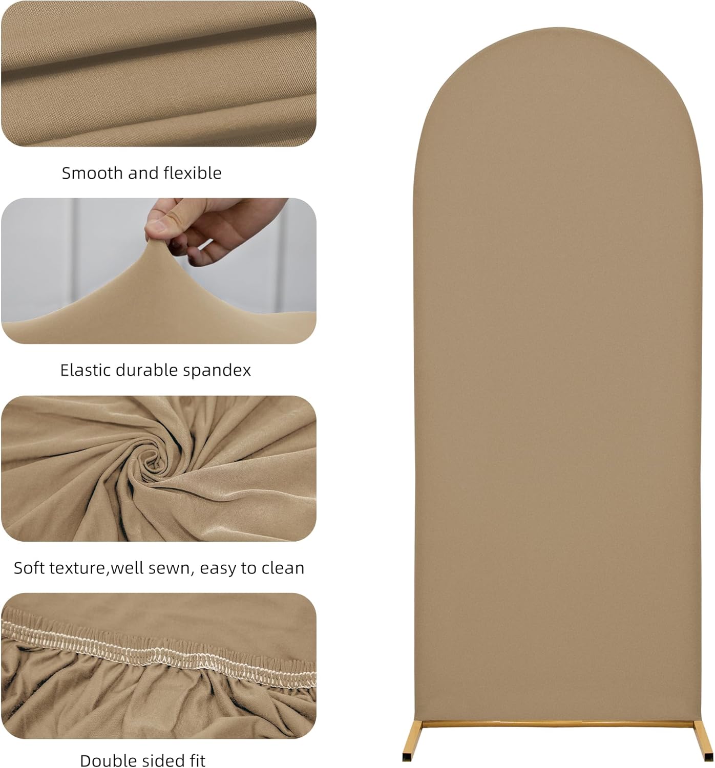 Wedding Arch Cover 4FT Arch Backdrop Cover Spandex Fitted Arch Cover for Round Top Chiara Backdrop Stand Covers for Wedding Birthday Party Baby Shower Banquet Ceremony Decoration