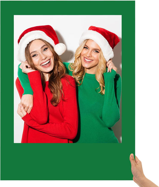 32 x 24 Inch Large Blank DIY Photo Booth Props Picture Frame Party Frame DIY Photo Booth Props Selfie for Halloween Christmas Birthday, Holiday Party(Green,Christmas)