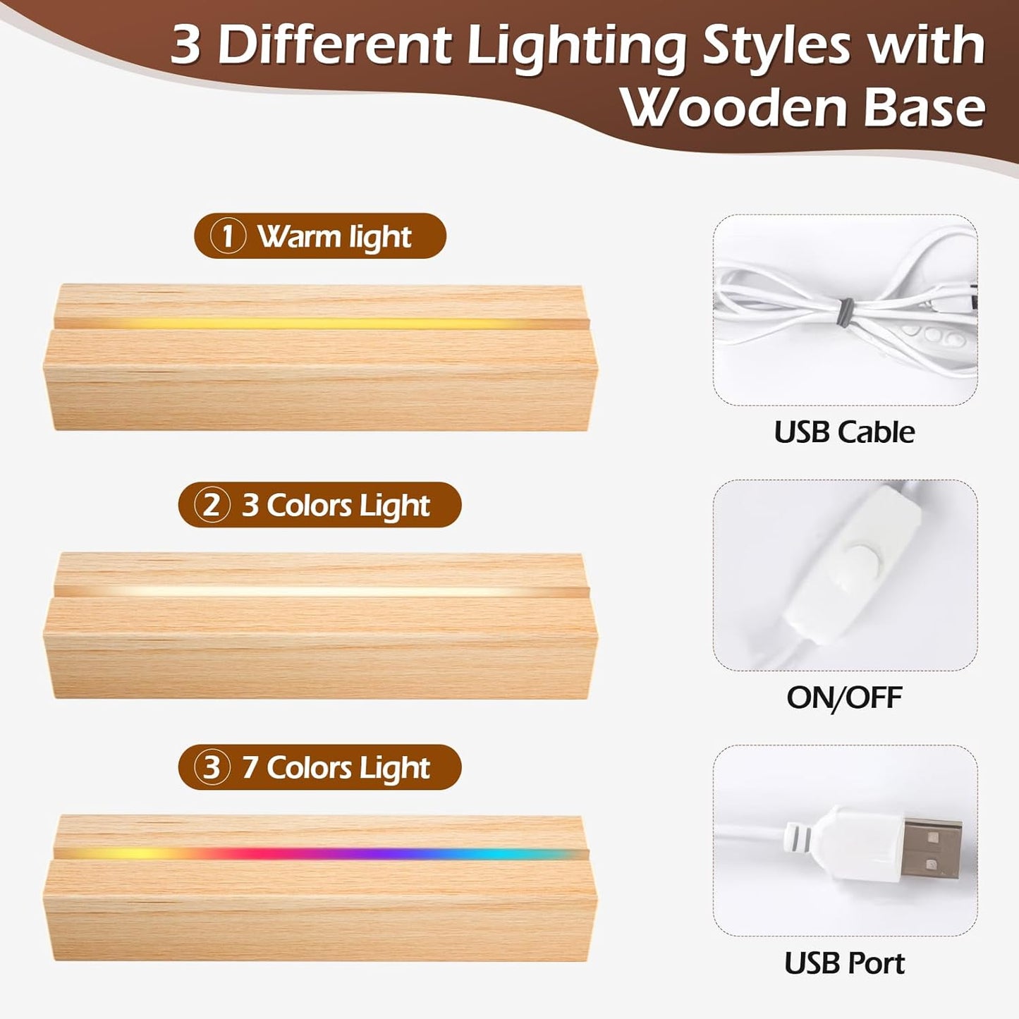 Custom Picture Frames with Photo, Personalized Photo Frame with Night Light, Customized Picture Frames, Custom Photo Gifts, Personalized Birthday Gifts for Dad, Baby, Kids, Family