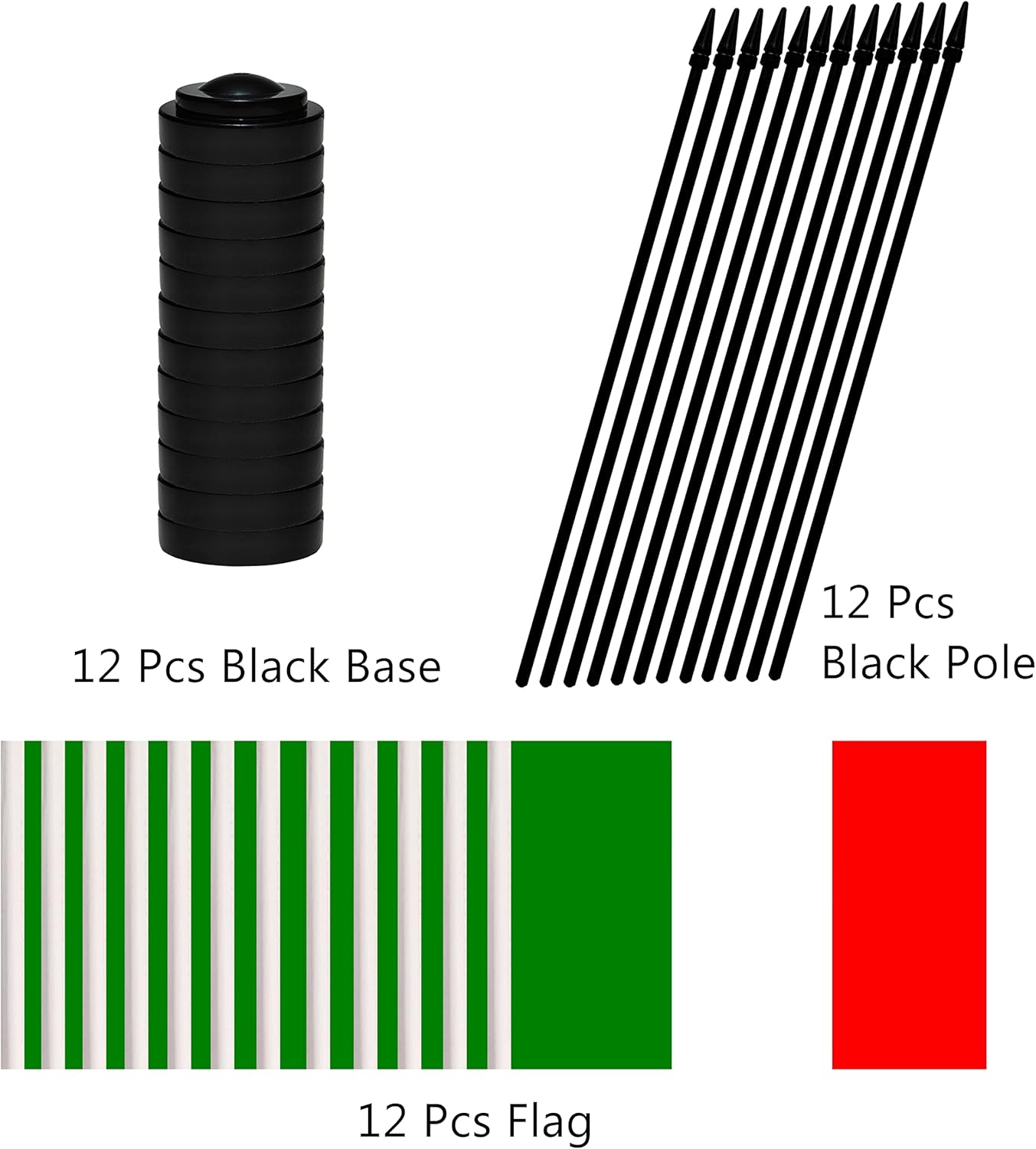 12 Pack Italy Desk Flags Set, Italian Small Mini Table Office Flags With 12" Solid Black Pole, Black Base and Spear Top, Miniature Desktop Flag, Home Decoration, Office Decoration, Festival