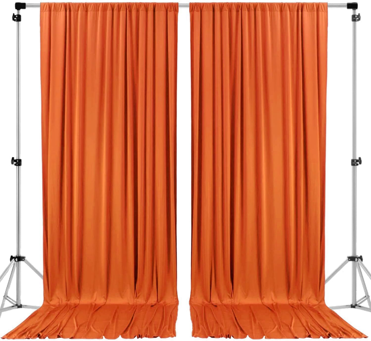 AK TRADING CO. 10 feet x 10 feet Polyester Backdrop Drapes Curtains Panels with Rod Pockets - Wedding Ceremony Party Home Window Decorations - Orange