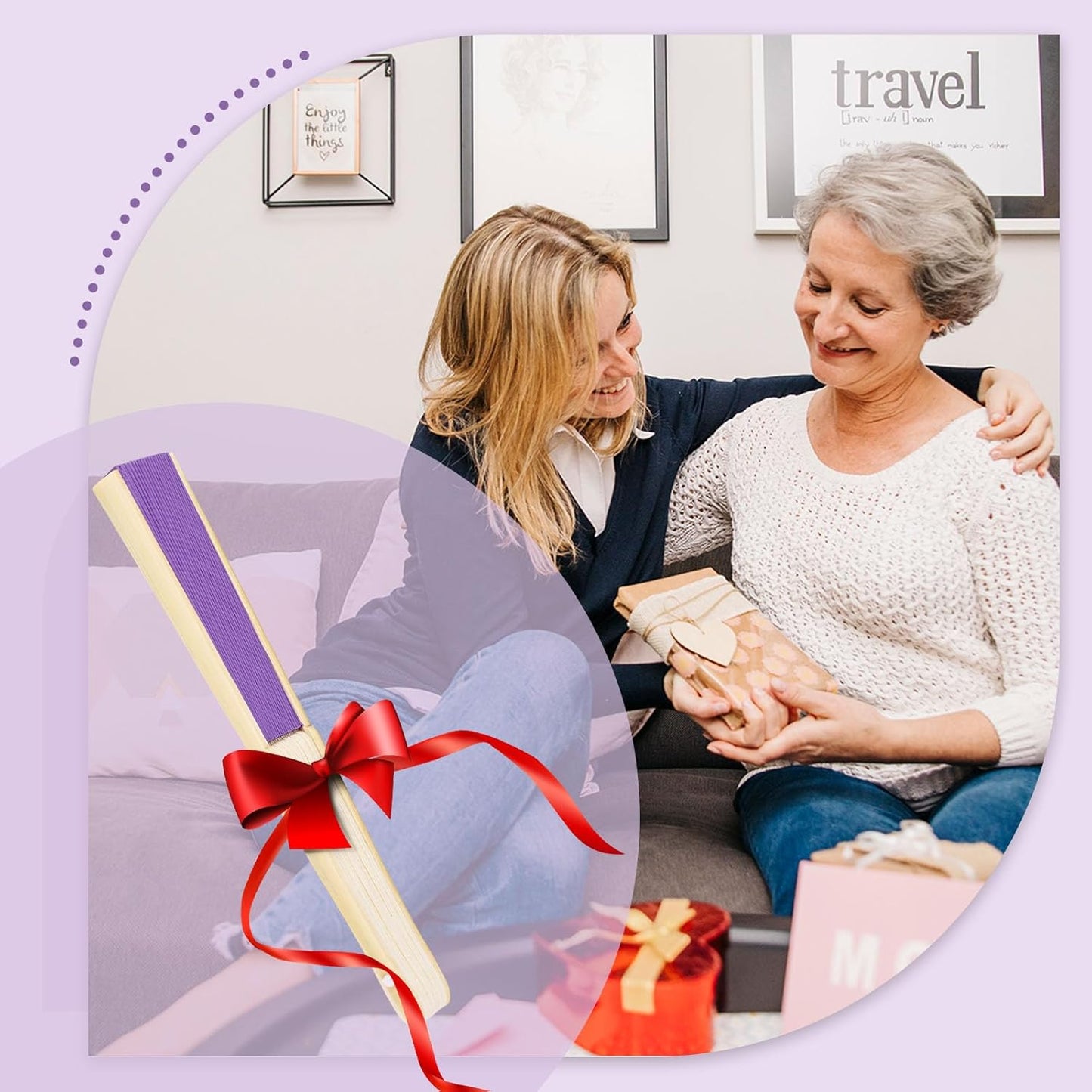 JOHOUSE 12 Packs Foldable Hand Fans, 8.3 Inch Purple Paper Fans Handheld for Purple Birthday Decorations, Wedding, Outdoor Party Favors, Baby Shower DIY Photography Props