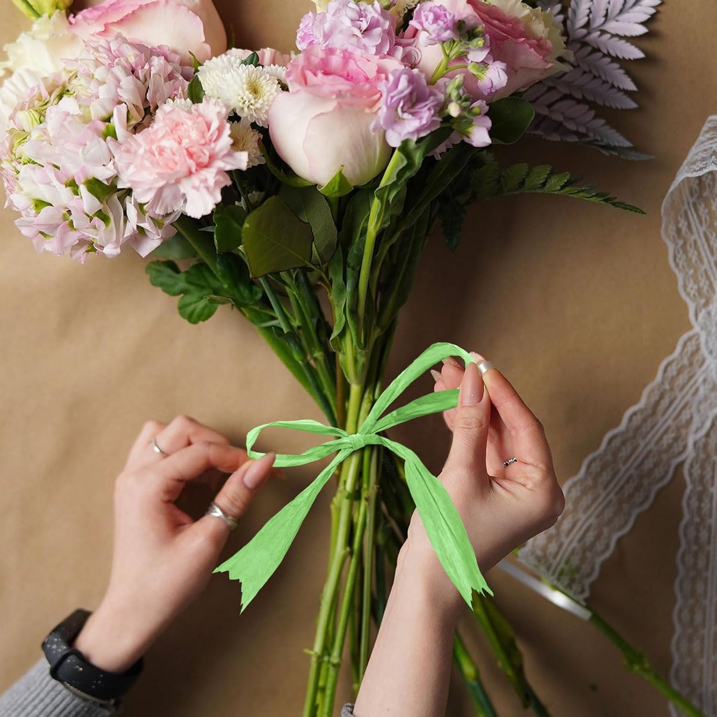 Creatrill 218 Yards Raffia Paper Craft Ribbon Packing Paper Twine, 1/4 Inch by 218 Yards