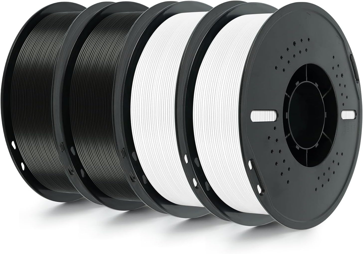 Kingroon 4KG PLA Filament 1.75mm 3D Printer Filament Pla Filament Dimensional Accuracy +/- 0.02mm, Fit Most FDM Printer, 1KG X 4 Spools (2 Black+2 White)