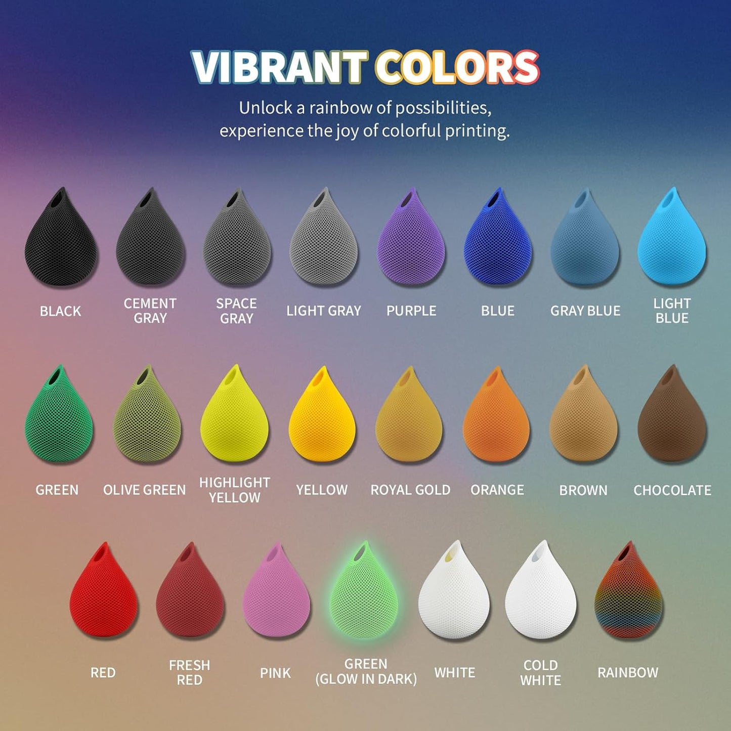 OVERTURE Glow PLA Filament 1.75mm 3D Printer Filament, 1kg Spool (2.2lbs), Dimensional Accuracy +/- 0.02 mm, Fit Most FDM Printer (Green (Glow in Dark))