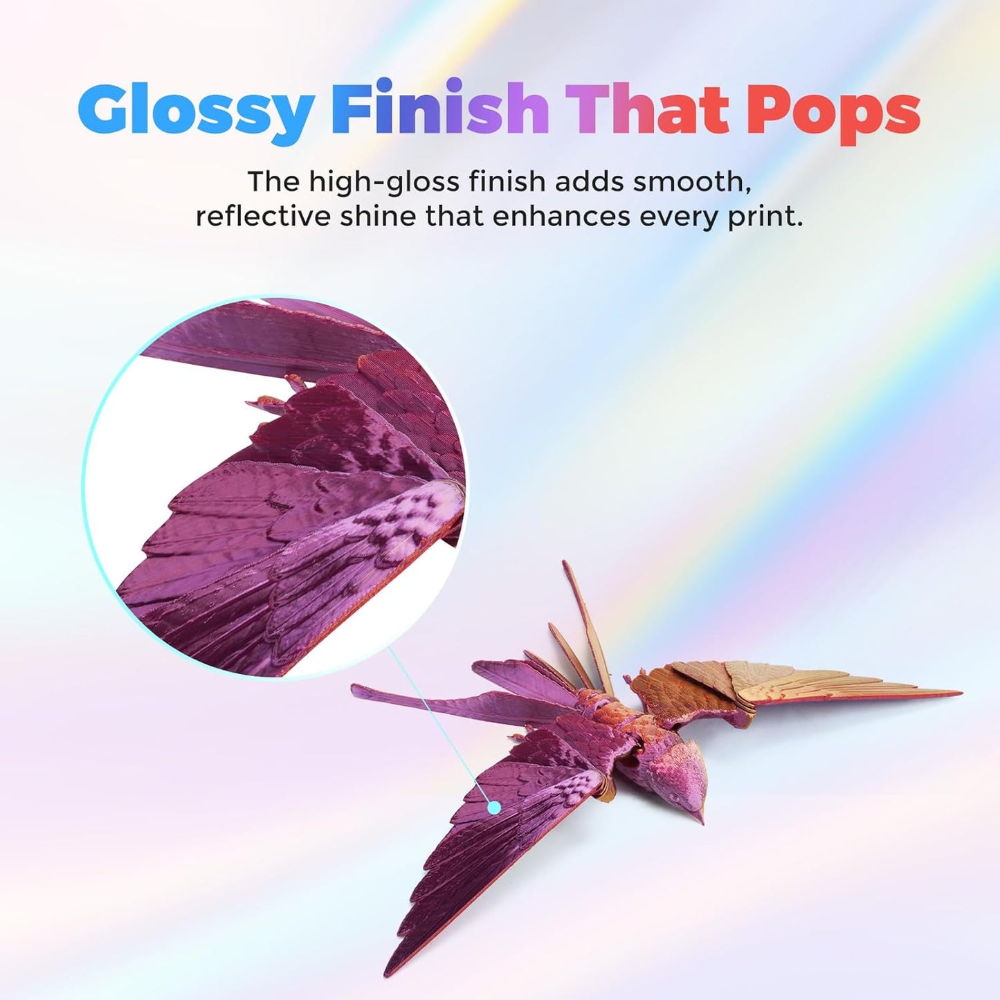 FLASHFORGE Silk Tri-Color Filament, Red, Gold and Purple 3 in 1 Coextrusion Silk PLA Filament 1.75mm, 3D Printer Filament Color Change 1kg(2.2lbs) Spool, Dimensional Accuracy +/- 0.02mm