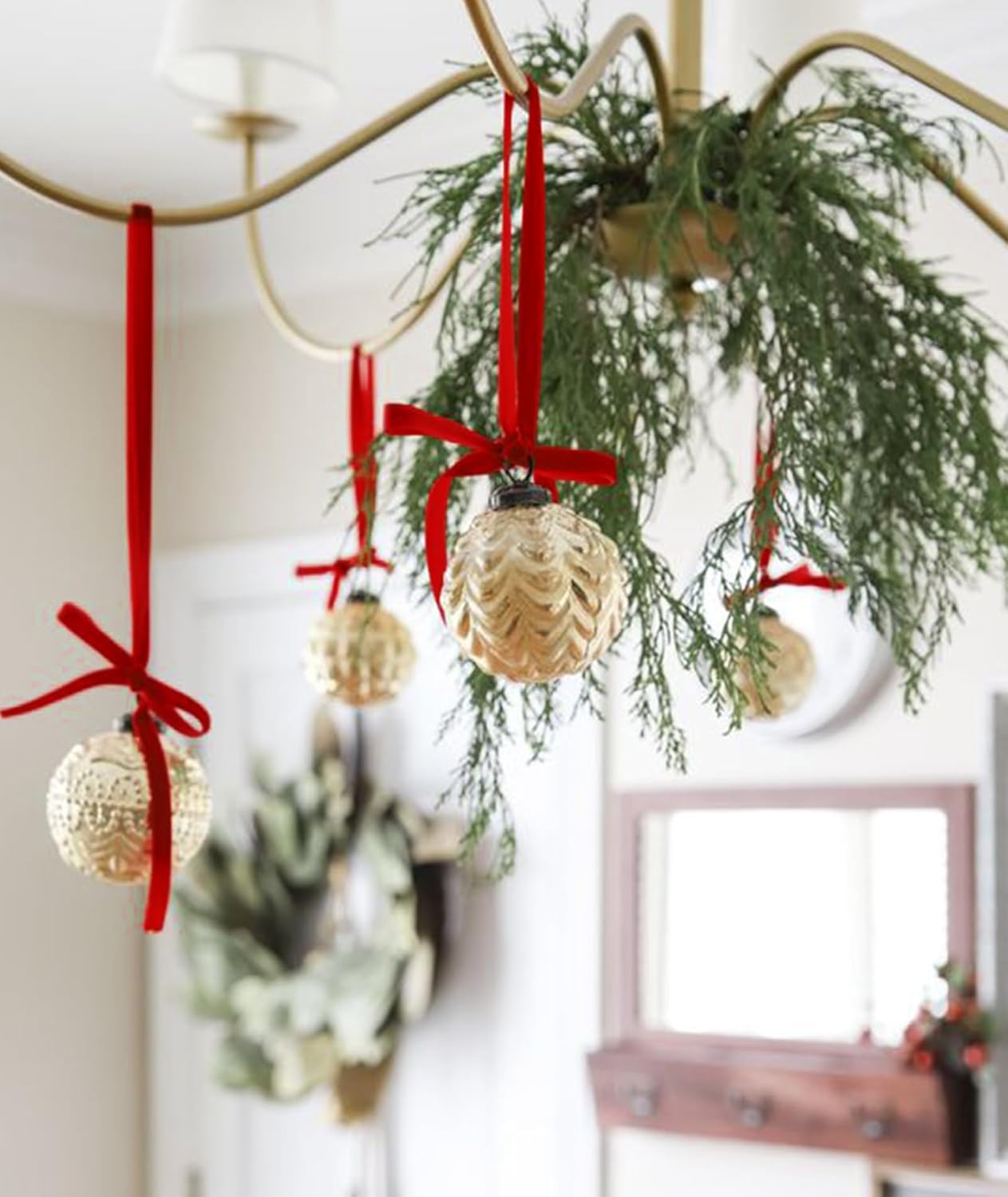 Red Christmas Velvet Ribbon for Tree, Gift Wrapping, Flower Bouquet, Wreath Decorations, Bow Making 5/8'', 25 Yards