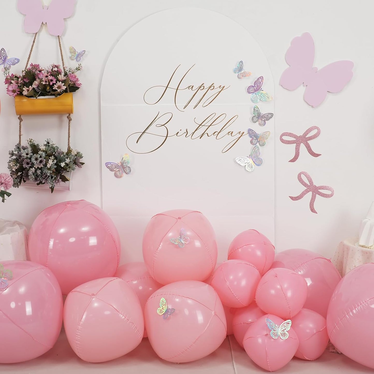 12Pcs Baby Pink Round Foil Balloons, 22" 15" 10" 4D Helium Light Pink Mylar Balloon, Pastel Pink Foil Balloon for Princess Birthday Baby Shower Wedding Anniversary Valentine's Day Party Decoration