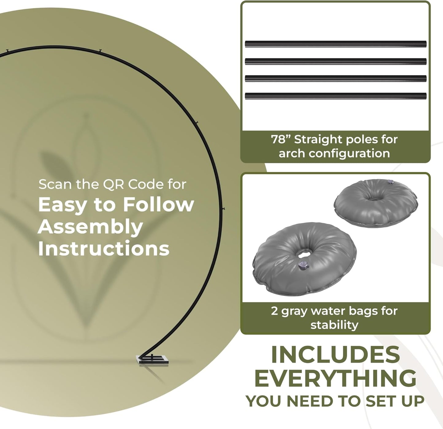 VerdeVista Convertible 6.5 FT Round Backdrop Stand - Heavy Duty Balloon Arch Stand with 2 Waterbags - Multiuse Photo Backdrop Arch, Black Circle Ring Balloon Arch Frame for Wedding Baby Shower & More