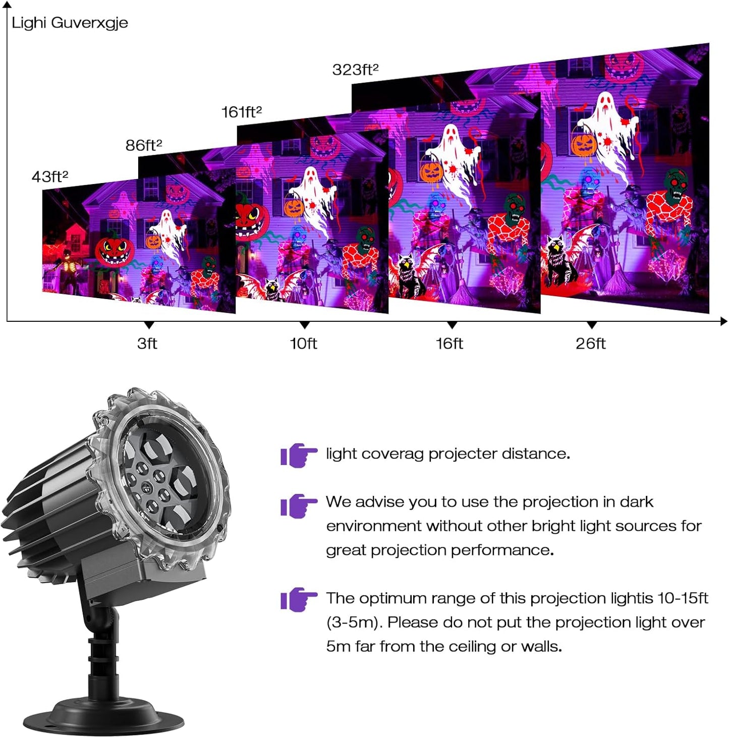 Halloween Light Projector Outdoor - LED Holiday Projector Lights with Auto Timer and Waterproof Design for Indoor Outdoor Yard, Patio, Garden, Party Decor