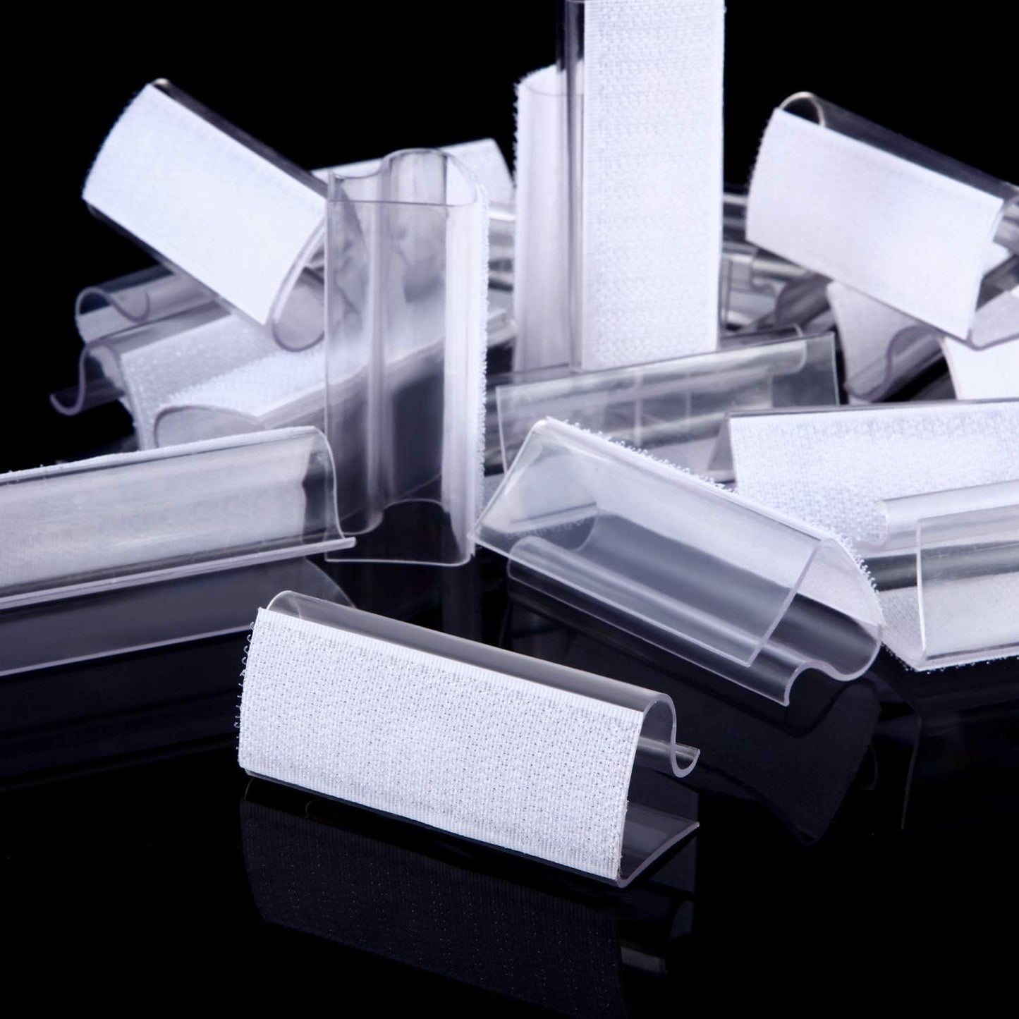 Boao 50 Pieces Table Skirting Clips EC Model Tablecloth Clips for Table 3/4 Inch - 1 Inch with Hook Loop for Indoor Outdoor Events