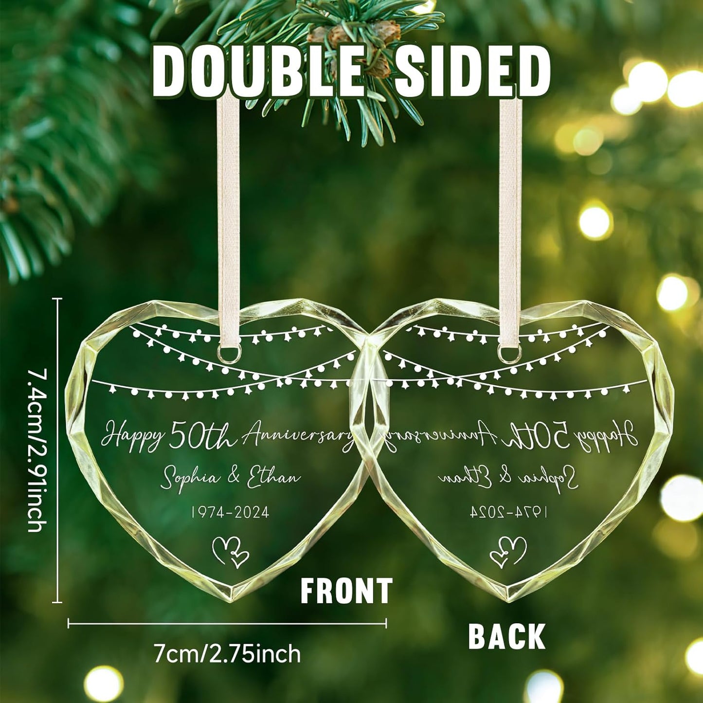 Personalized Christmas Ornaments 2025 for Couples, Wedding for Grandparents, Custom Wedding Keepsake Gift, Mr Mrs Married Husband Wife Xmas Marriage Decorations